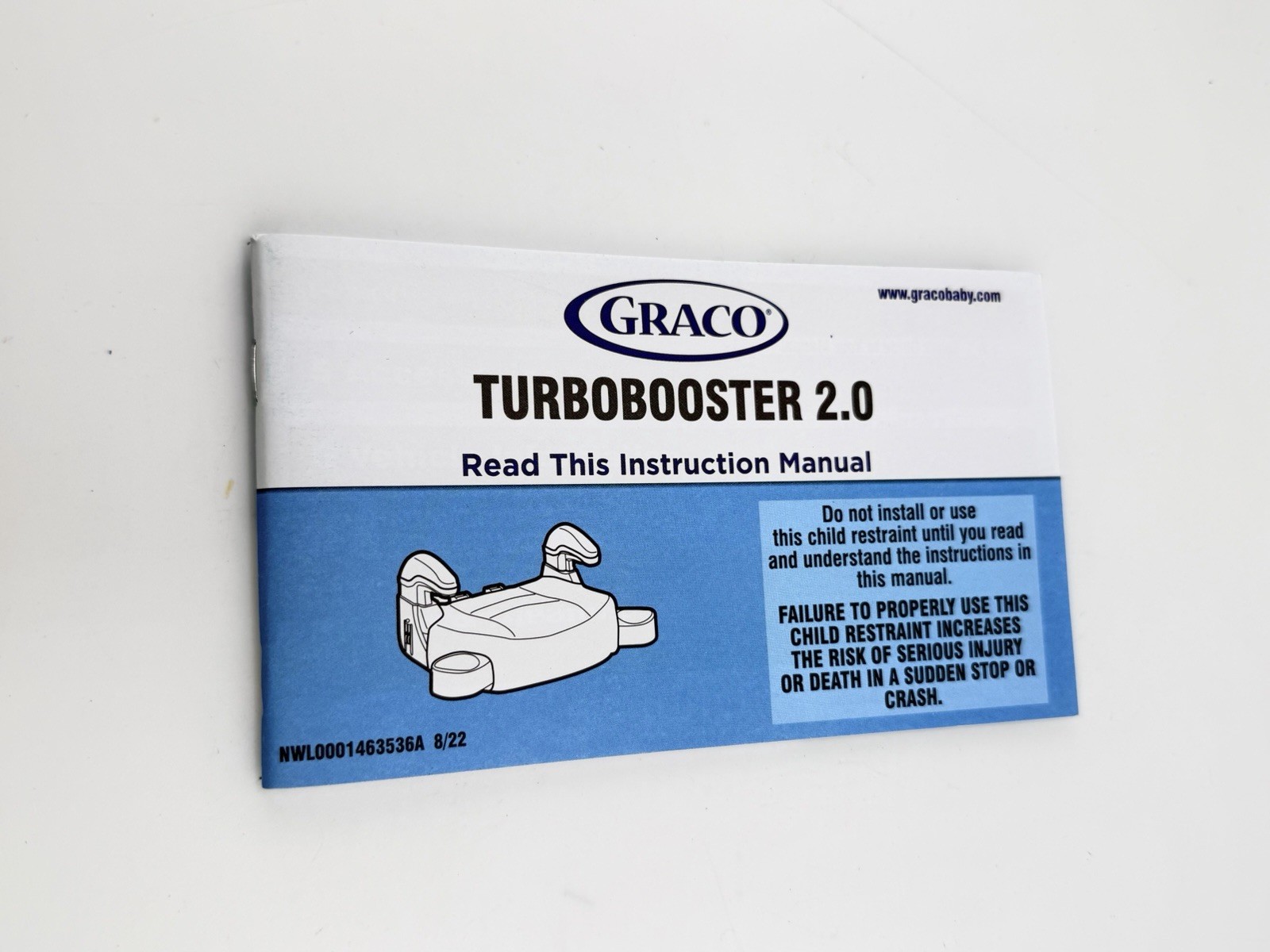 Graco TurboBooster 2.0 Instruction Manual Guide Booklet OEM Car Seat