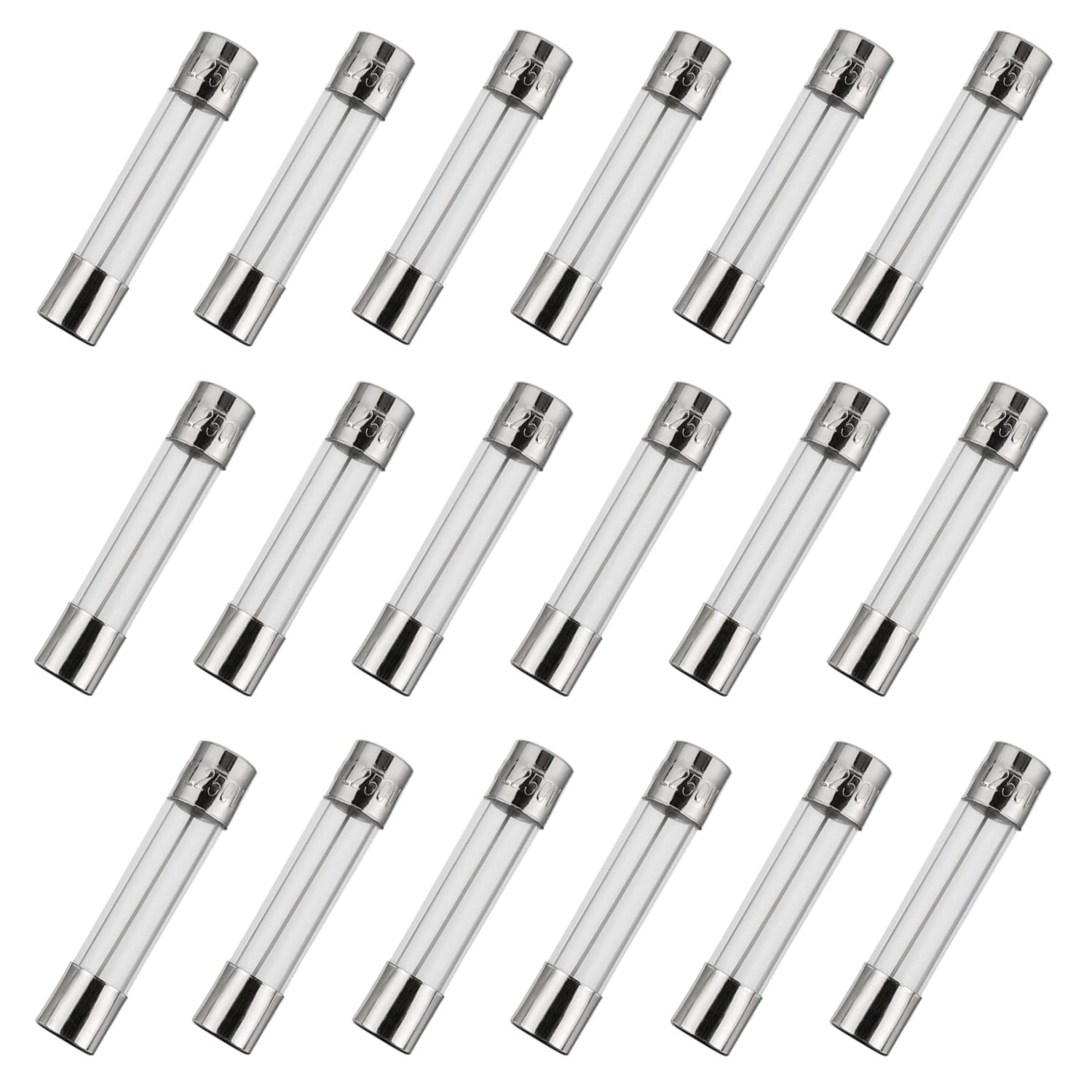 6x30mm 2 A 2 amp 250 V 0.24×1.18 Inch Volt F2AL250V Fast-Blow Glass Fuses(Pack o