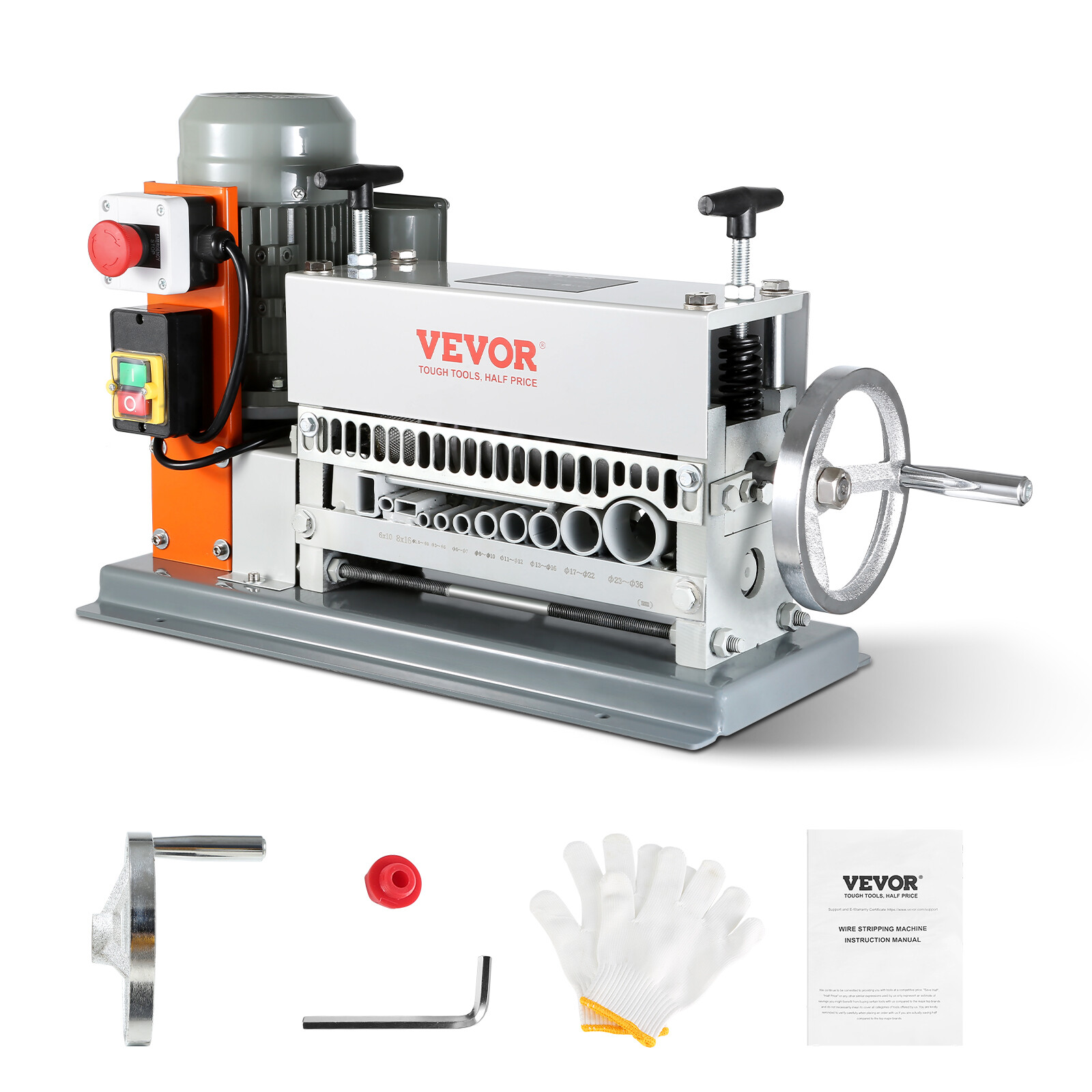 VEVOR Electric/Manual Wire Stripping Machine Copper Cable Stripper 0.06”-1.42”