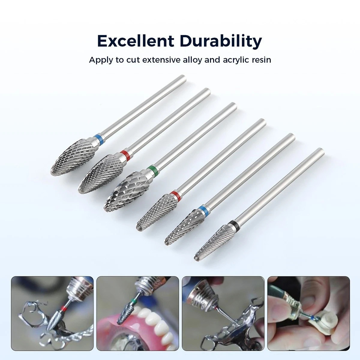 6 Types Lab Dental Low Speed Tungsten Steel Carbide Burs Cutting Bur Drills