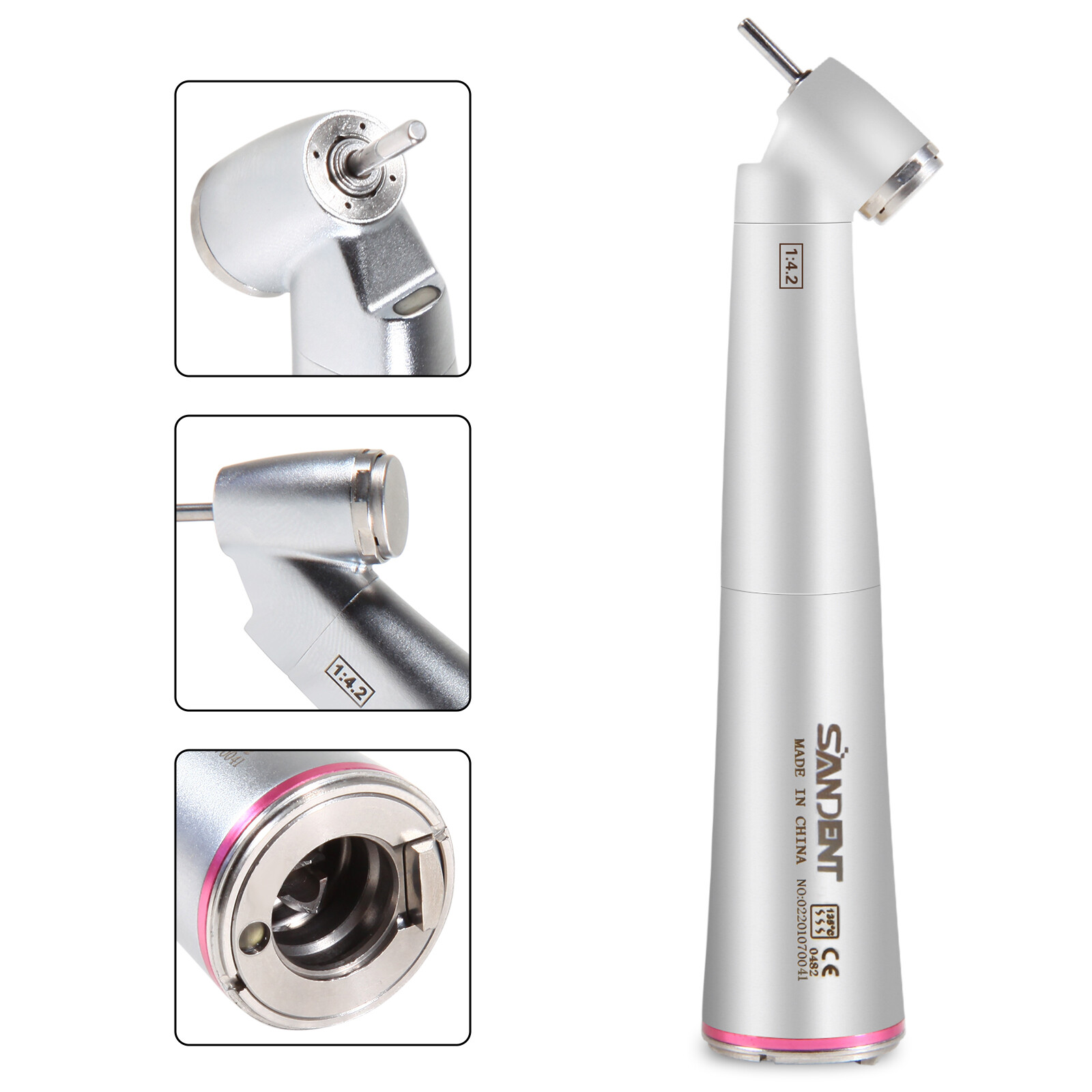 Surgical Dental 45 Degree Fiber Optic / 1:4.2 increasing Contra Angle Handpiece
