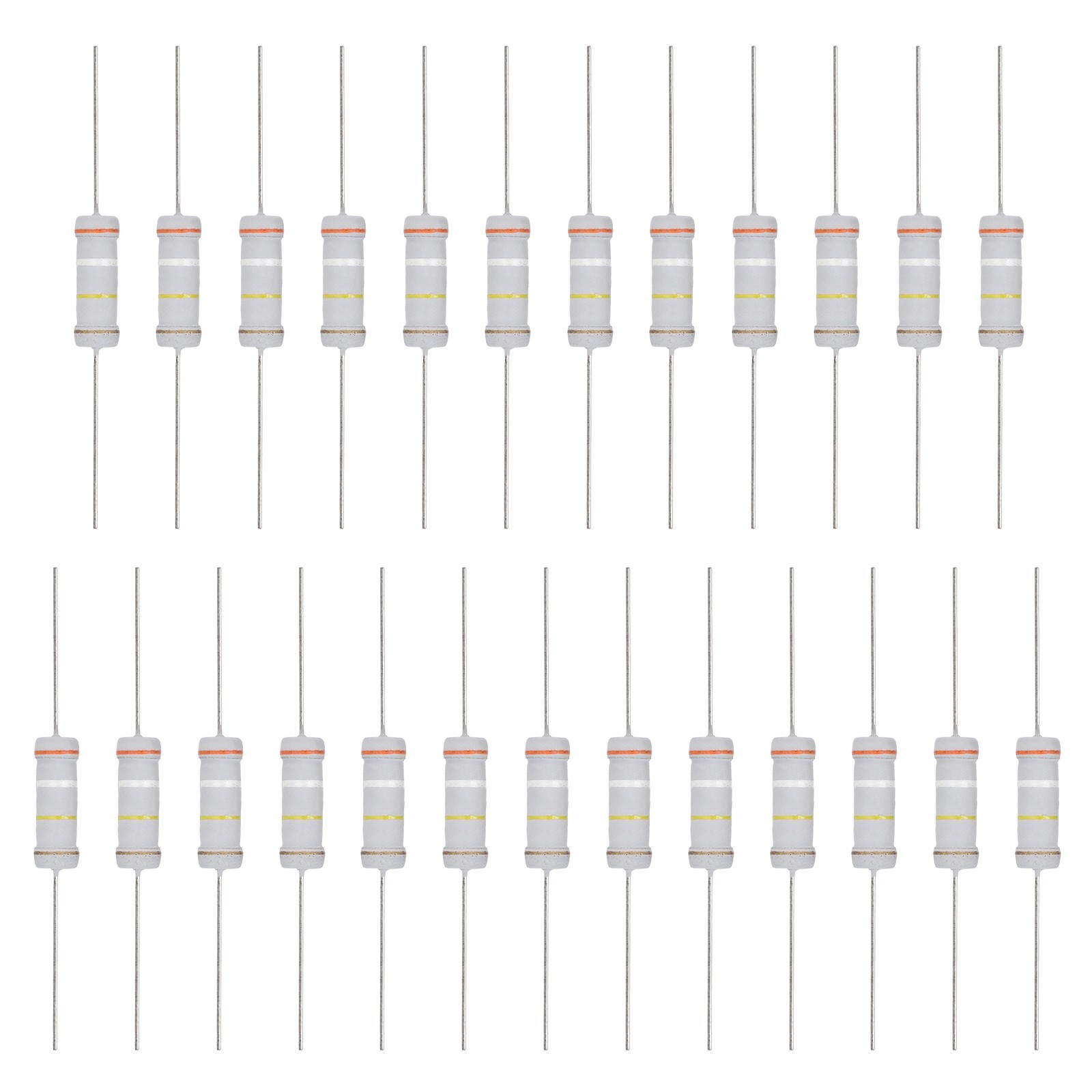 25Pcs 3 Watts 390K Ohm 5% Tolerance Metal Oxide Film Resistors