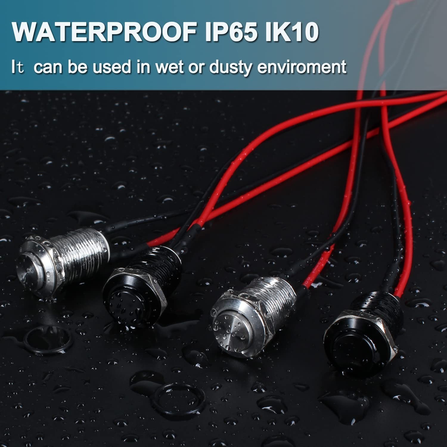 5 Pcs 12mm 12v Momentary Push Button Switch Waterproof Push Button Switch Round
