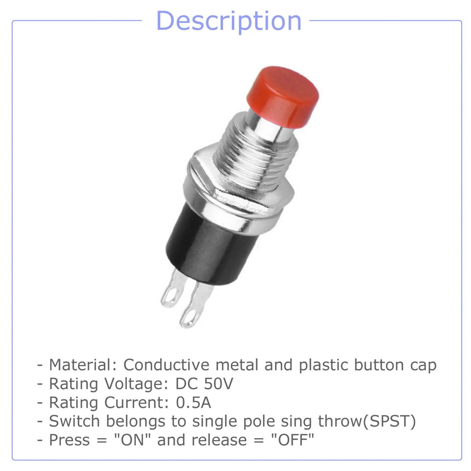 Push Button Red Green Yellow Switch Momentary On Off Push Button