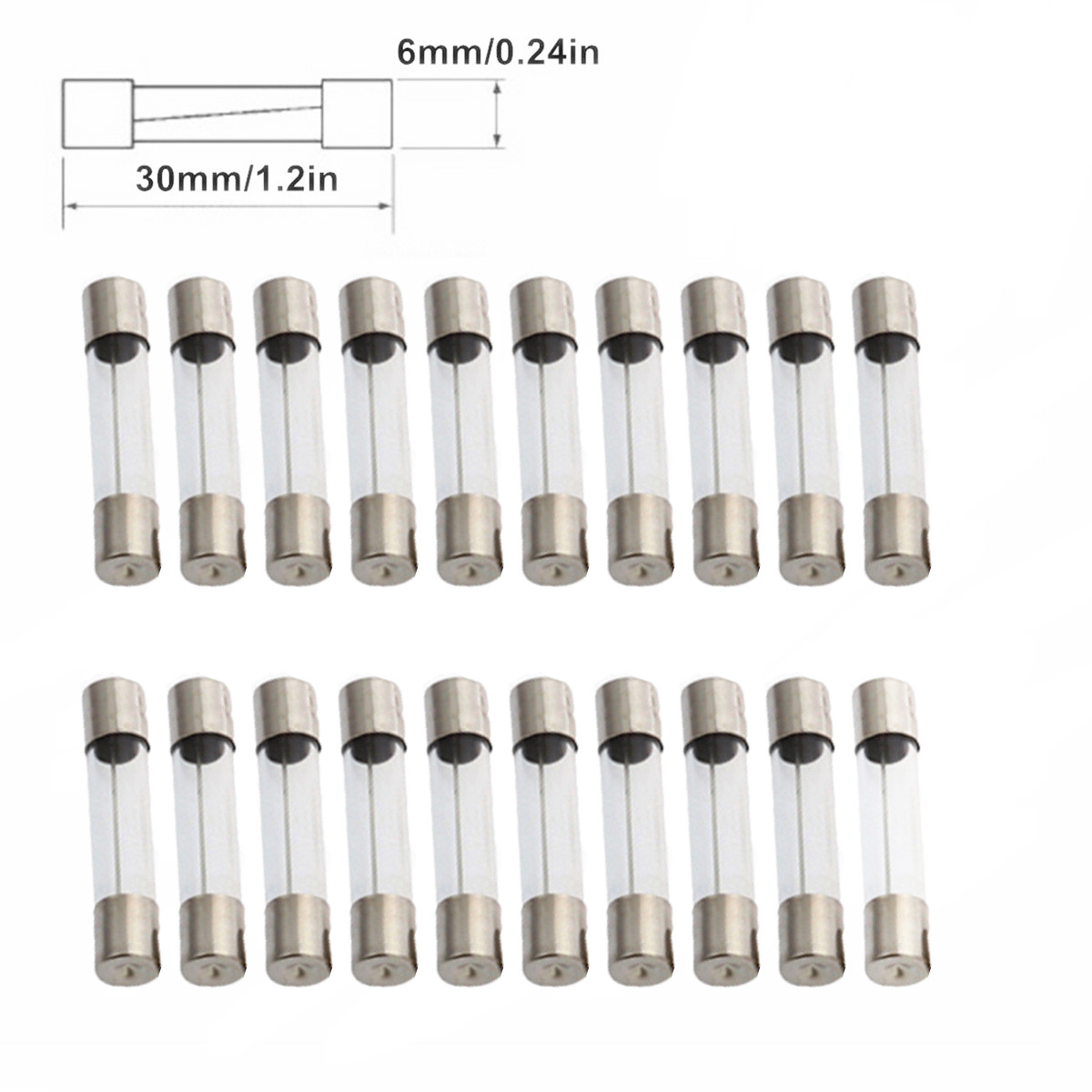 20Pcs F0.5AL250V 0.5A FAST Blow Fuse 6x30mm 0.5 amp Fast Acting Fuse 250V