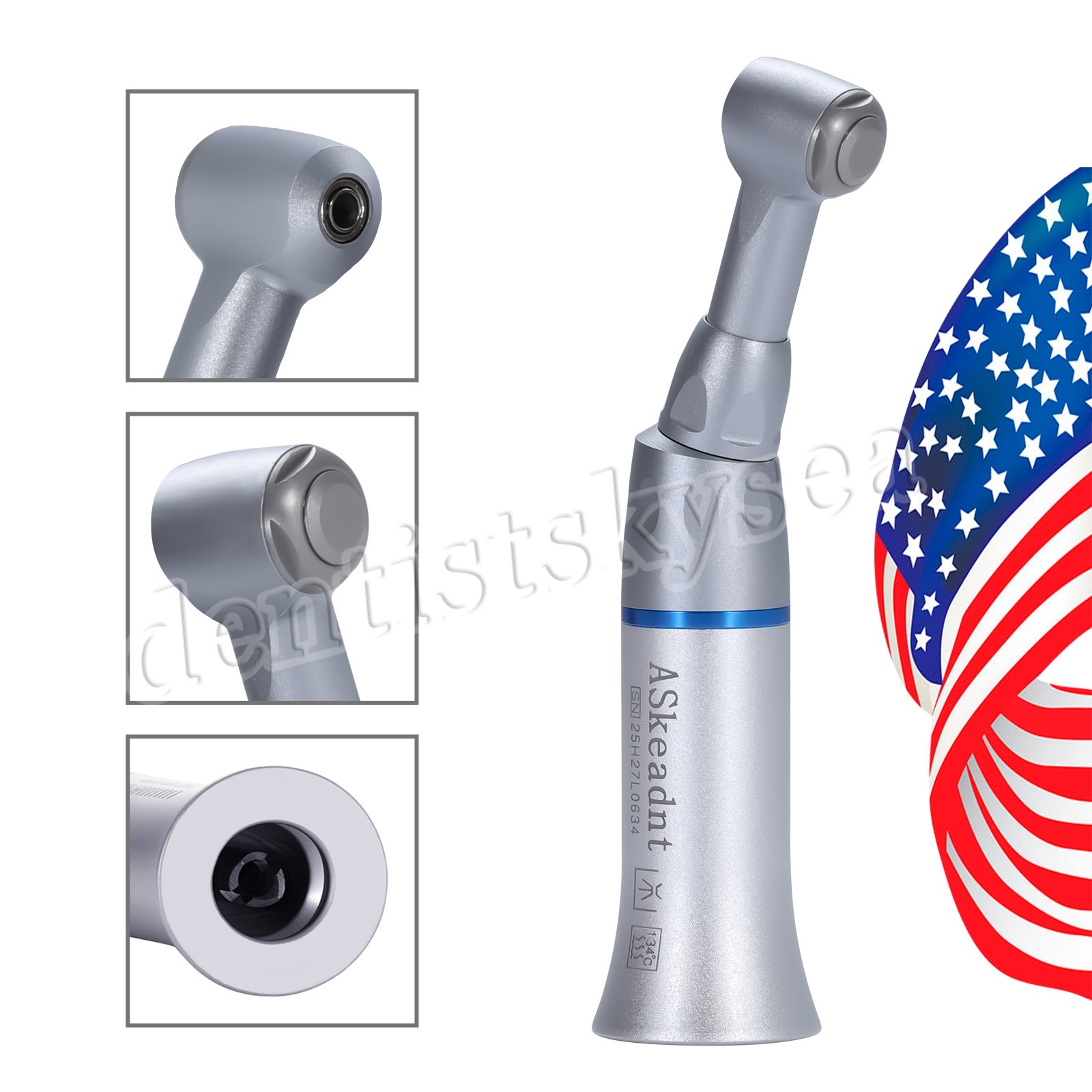 Contra Angle Slow Low Speed Handpiece Push Botton 1:1 Gear USA YAD Dental