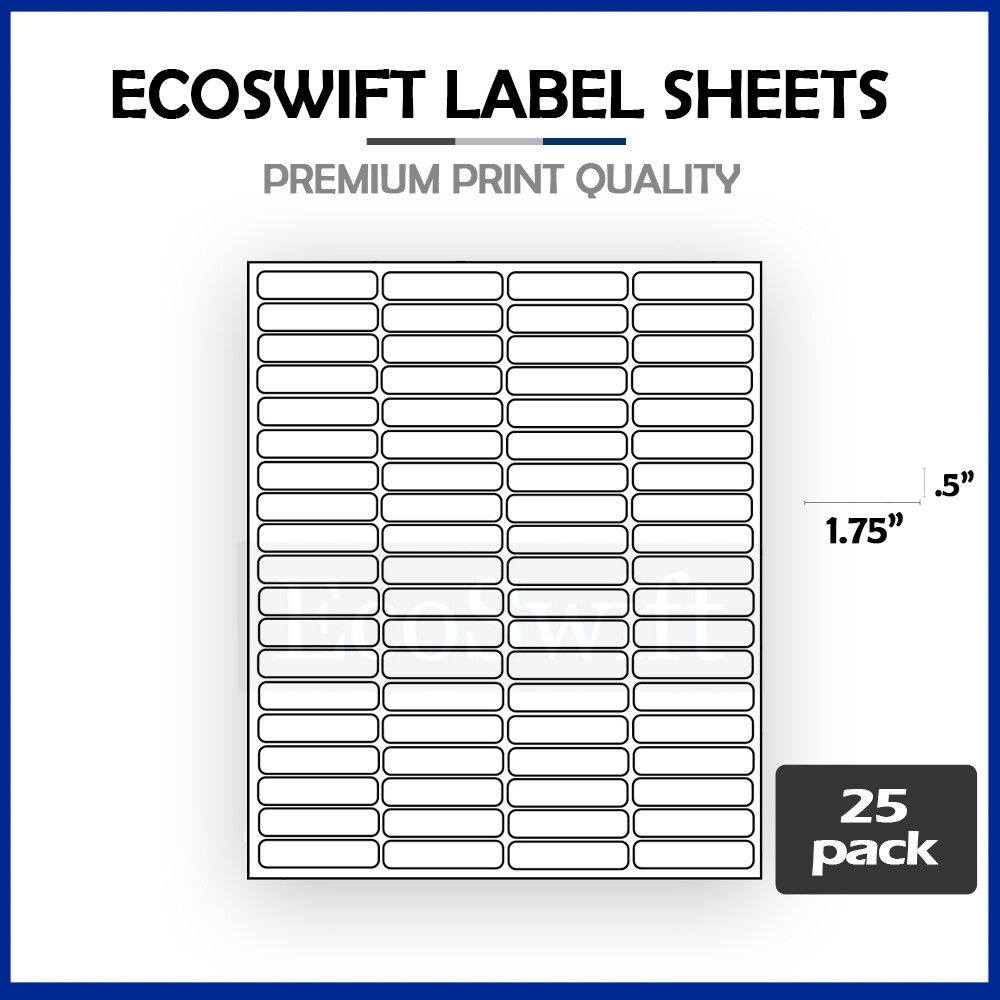 2000 1.75×0.5 EcoSwift Laser Address Shipping Mailing Labels 80/sheet 1 3/4 x1/2