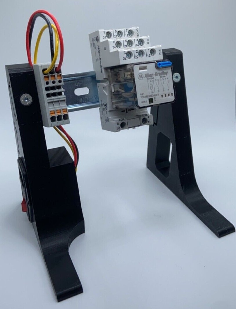Desktop DIN Rail PLC Trainer / Test Bench Stand, 120VAC/24VDC