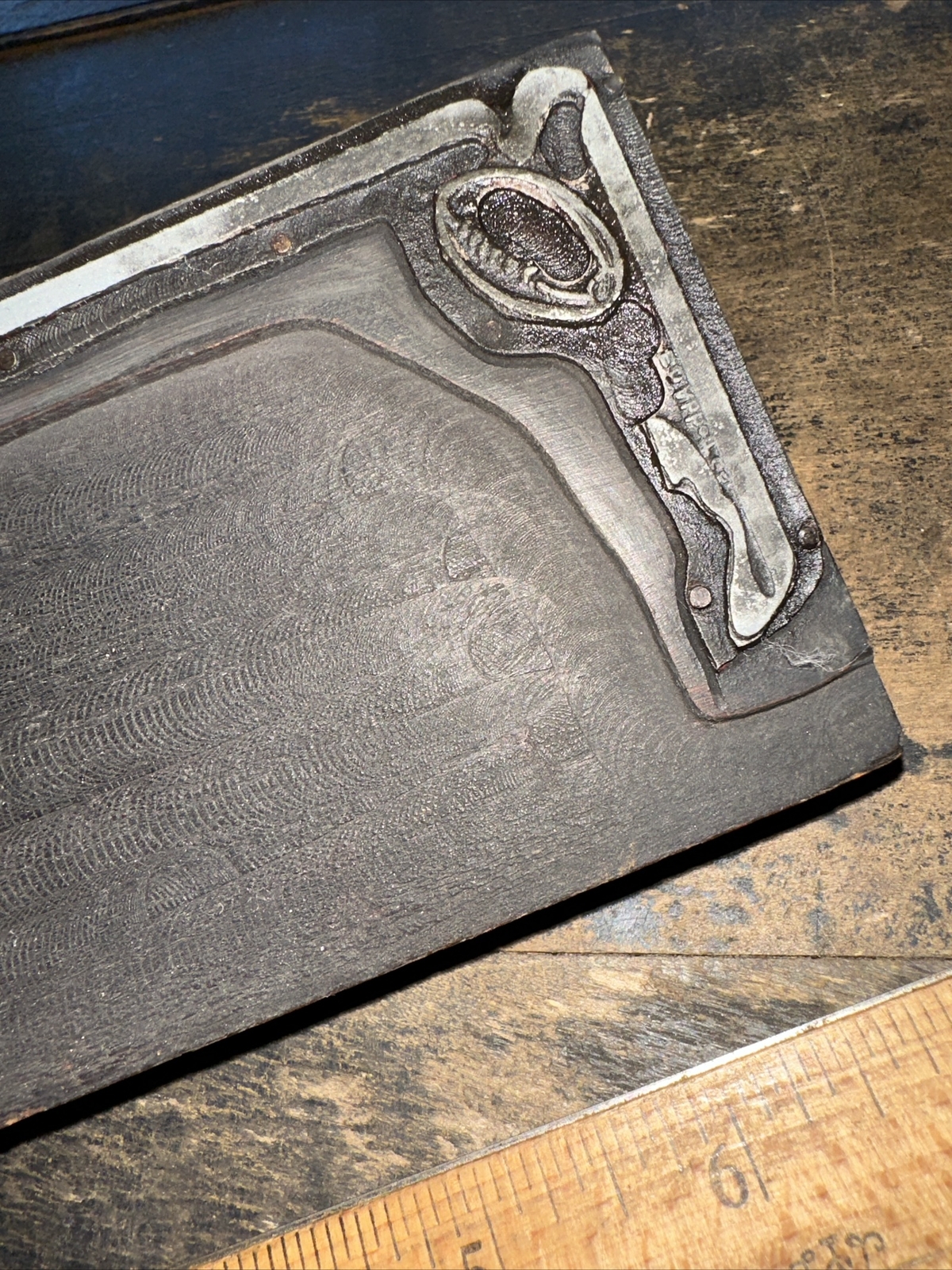 Print Block “ Decorative Background, Football, Letter H “