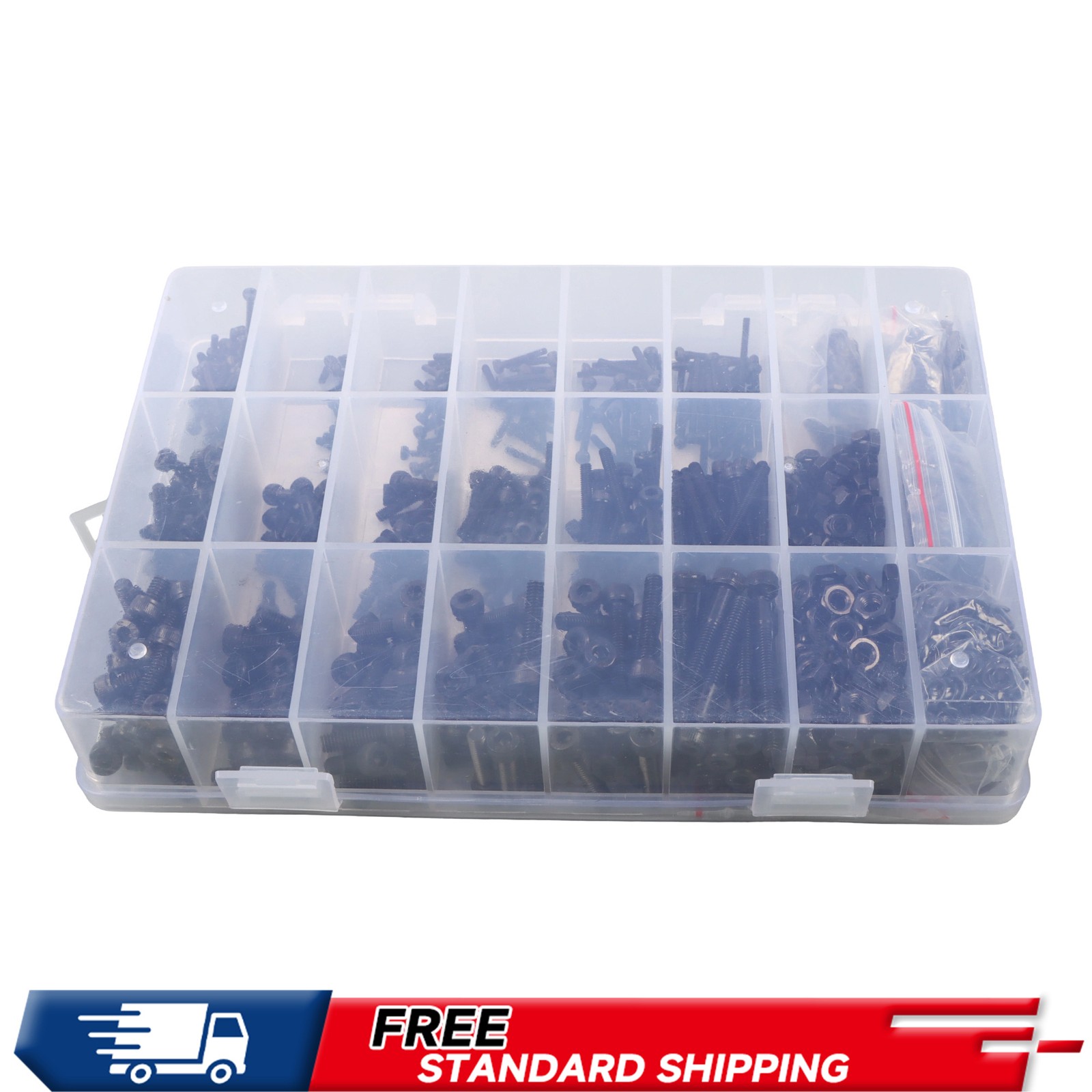 Grade12.9 Metric Bolt Assortment 1710pcs M2 M3 M4 M5 Zinc/Black Oxide 4-30mm