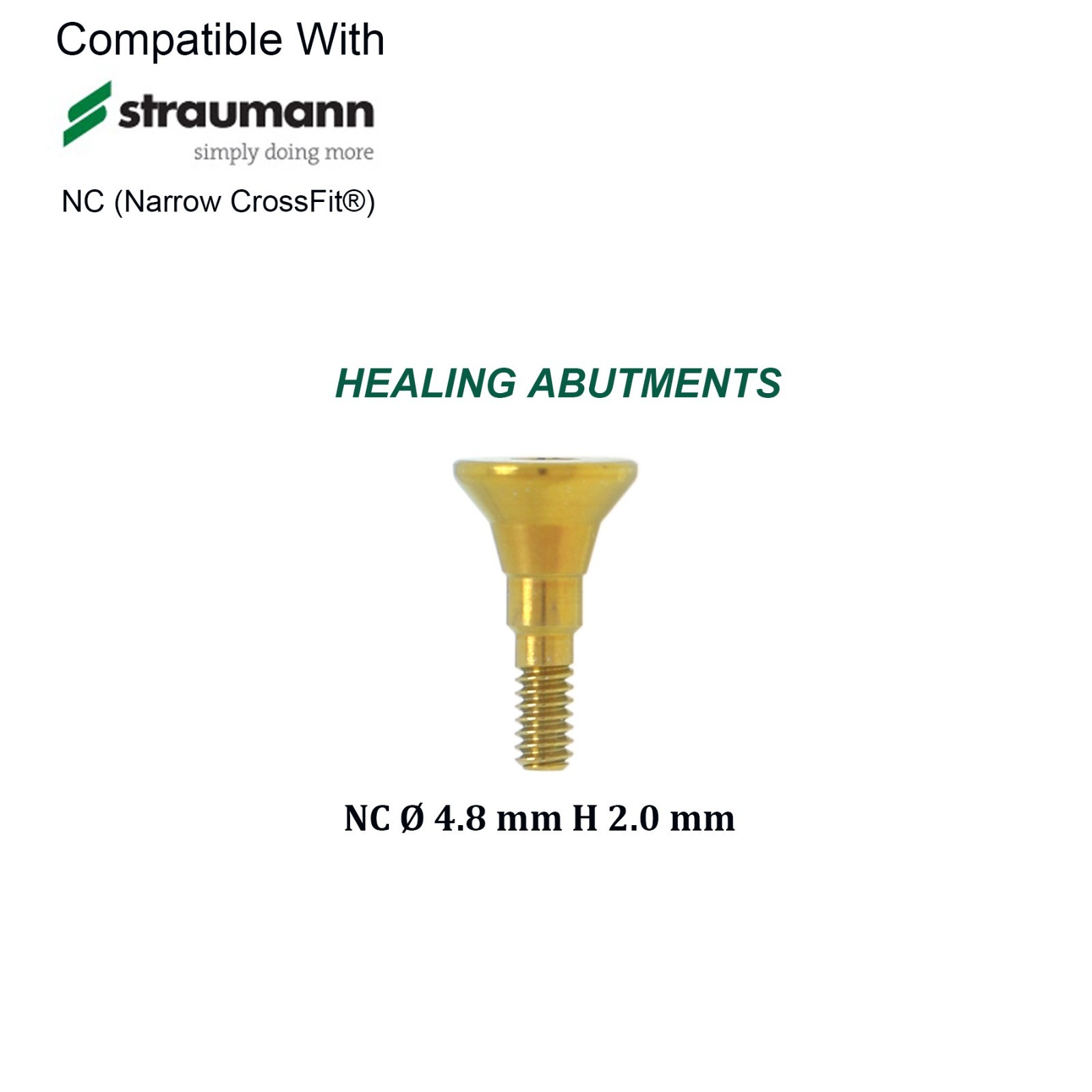 US Dental NC Platform Healing Abutment Cap Fit Straumann ITI BL/BLT Implant