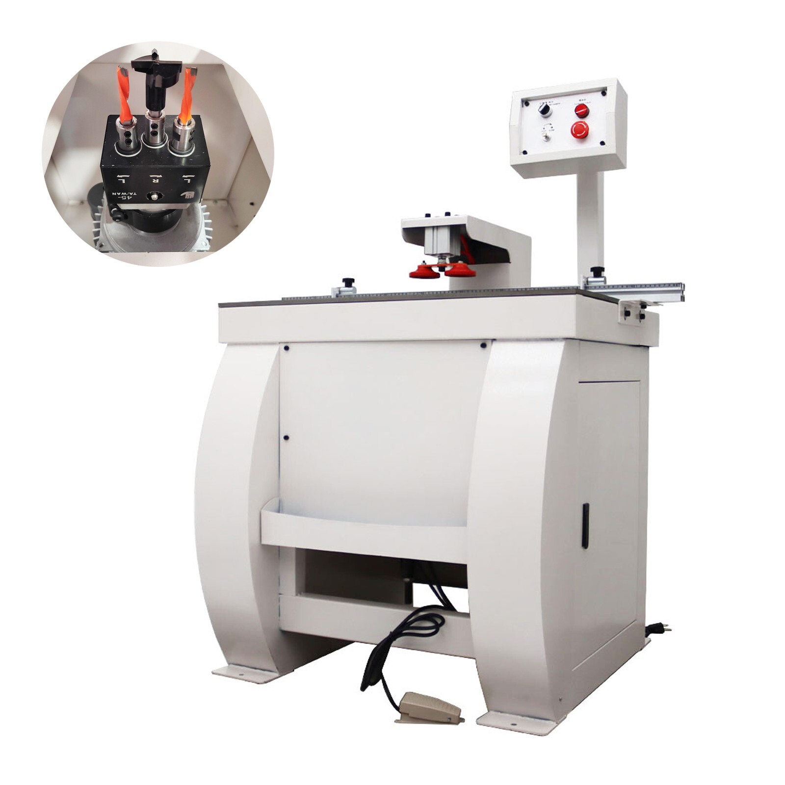 110V Dust-free Pneumatic Woodworking Hinge Drilling Machine 45-9.5 0.6-0.8MPA