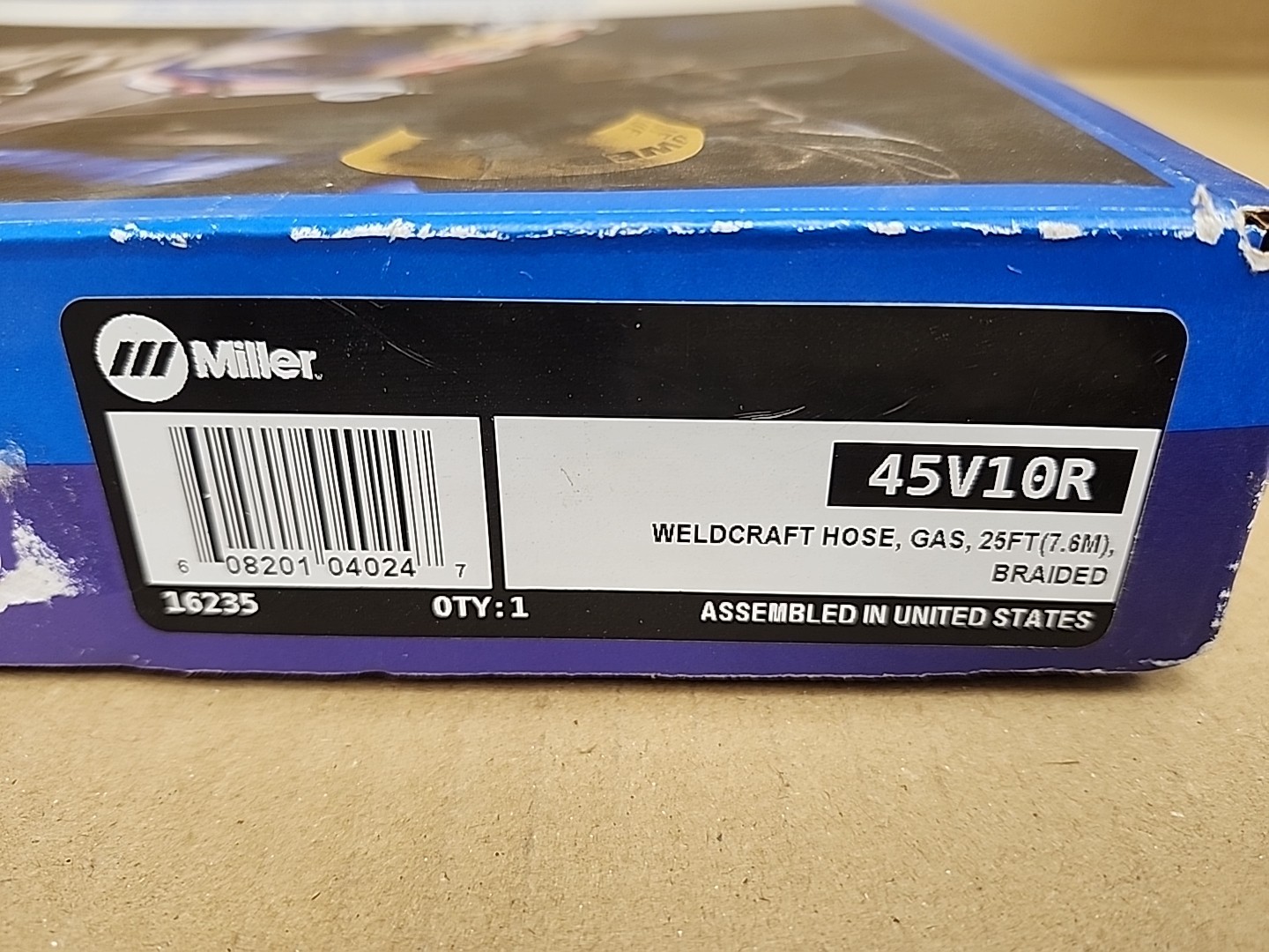 Miller Electric 45V10r Gas Hose,Braided Rubber,25 Ft (7.6M)