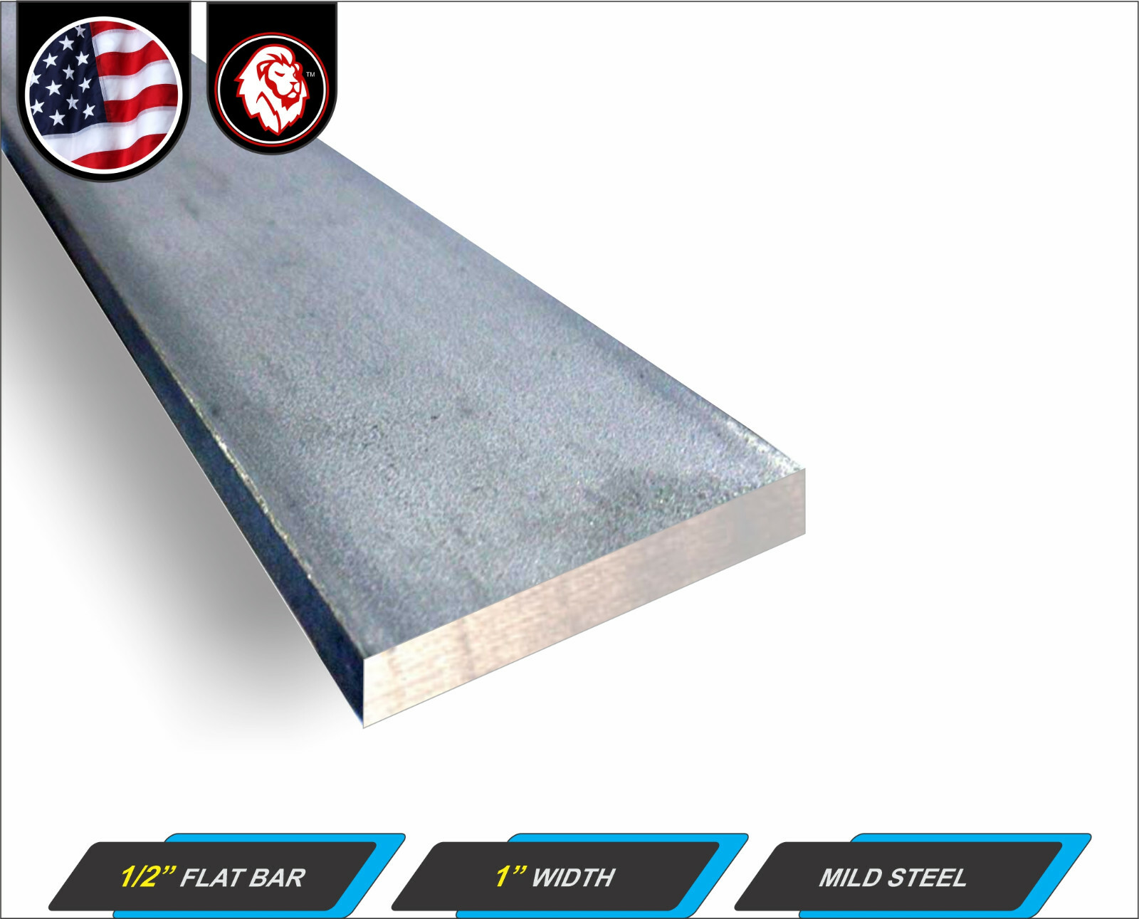 1/2″ x 1″ Steel Flat Bar – Metal Stock – Mild Steel – 12″ Long (1-ft)