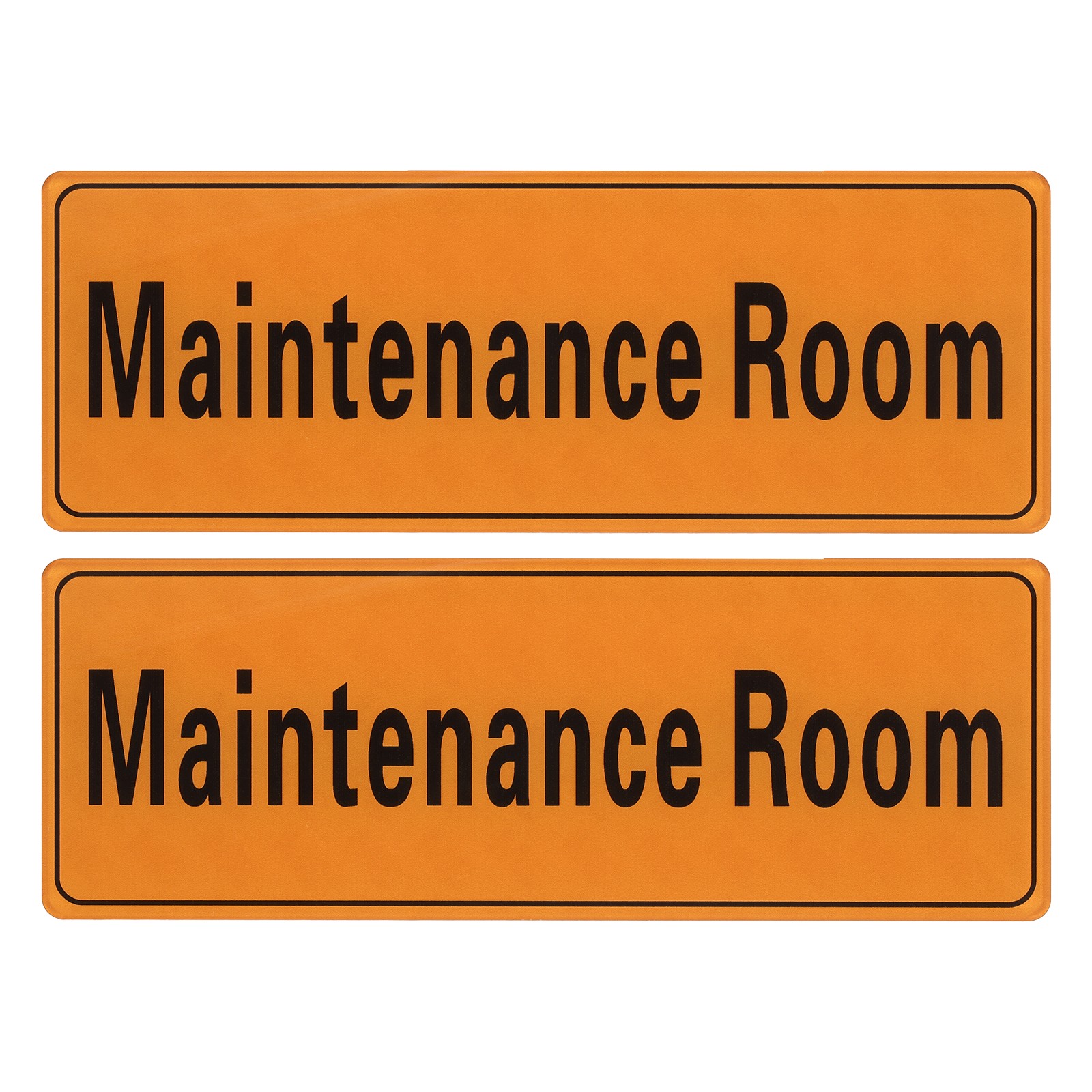 9″x3″ Maintenance Room, 2Pcs Room Door Sign Self-Adhesive Orange with Black Text