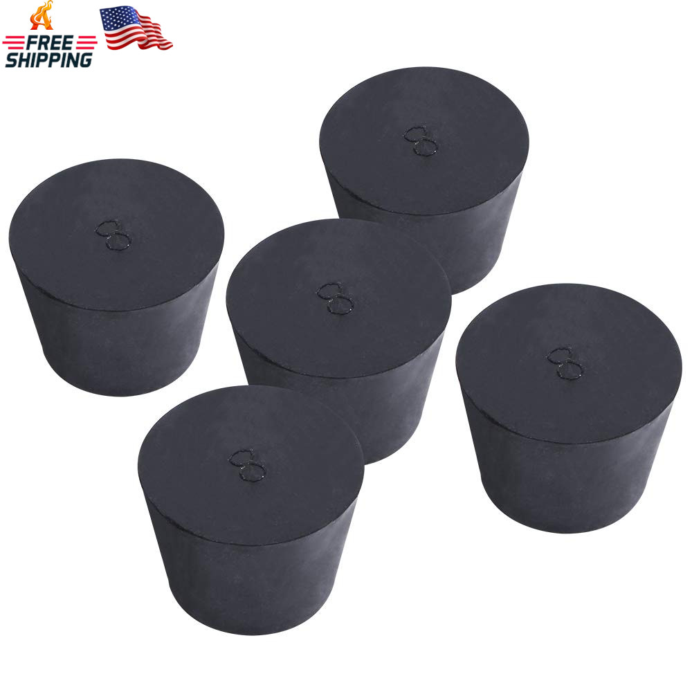 5-Pack (Same Size) Solid Rubber Stoppers – Size #8-42Mm (1.65In) X 32Mm (1.25In)