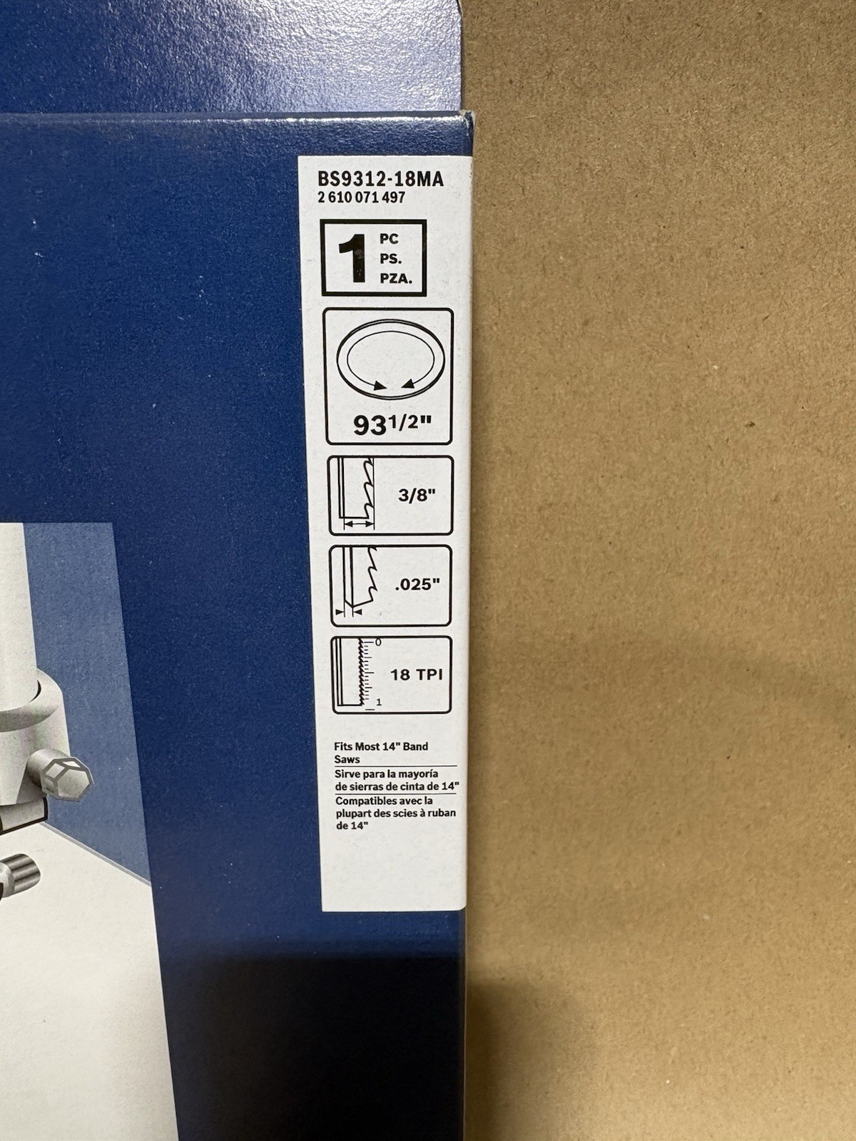 BOSCH BS9312-18MA 93-1/2 in. 18 TPI Metal-Cutting Stationary Band Saw Blade