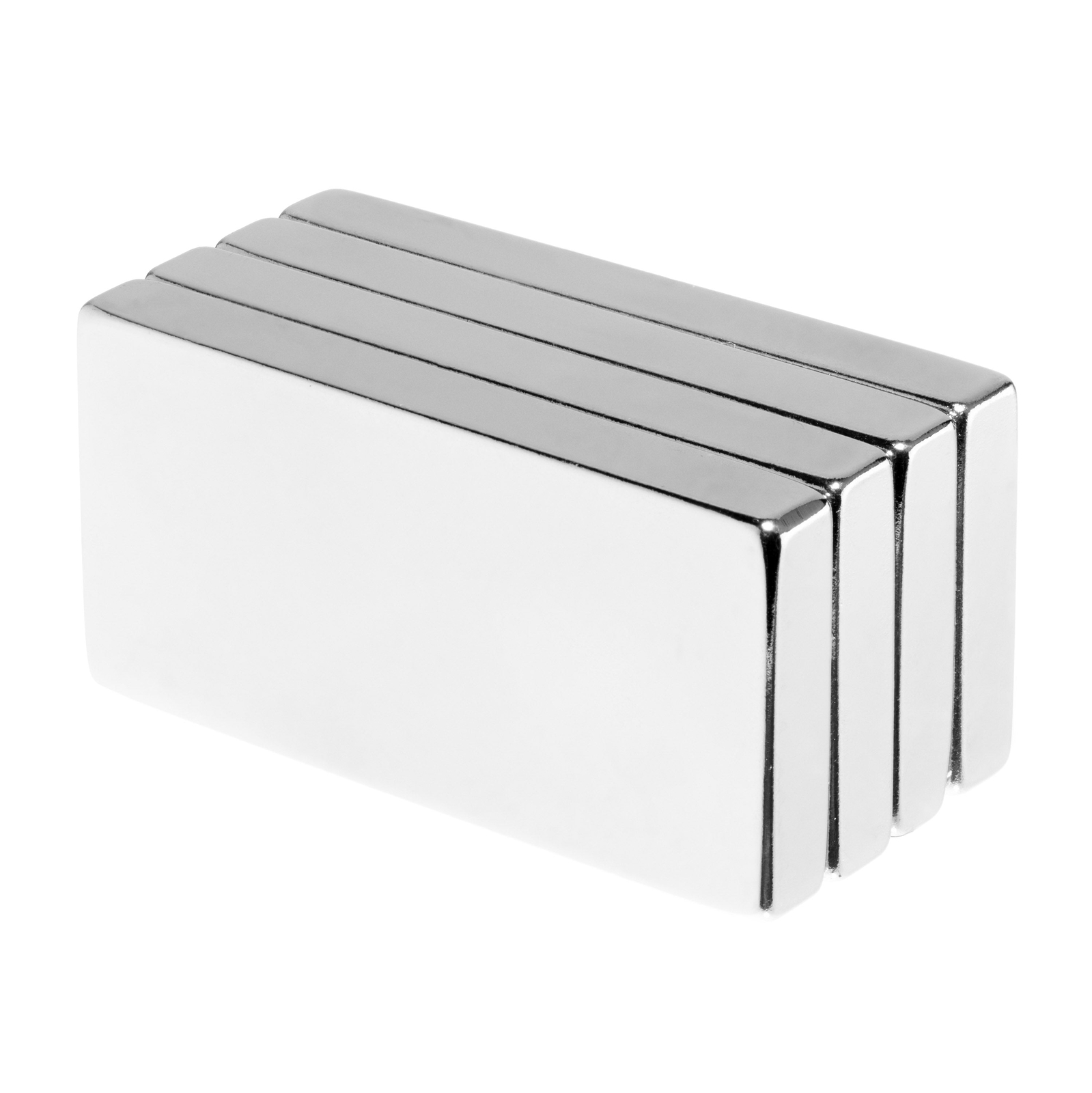 2 x 1 x 1/4 Inch Large Neodymium Rare Earth Block Magnets N42 (4 Pack)