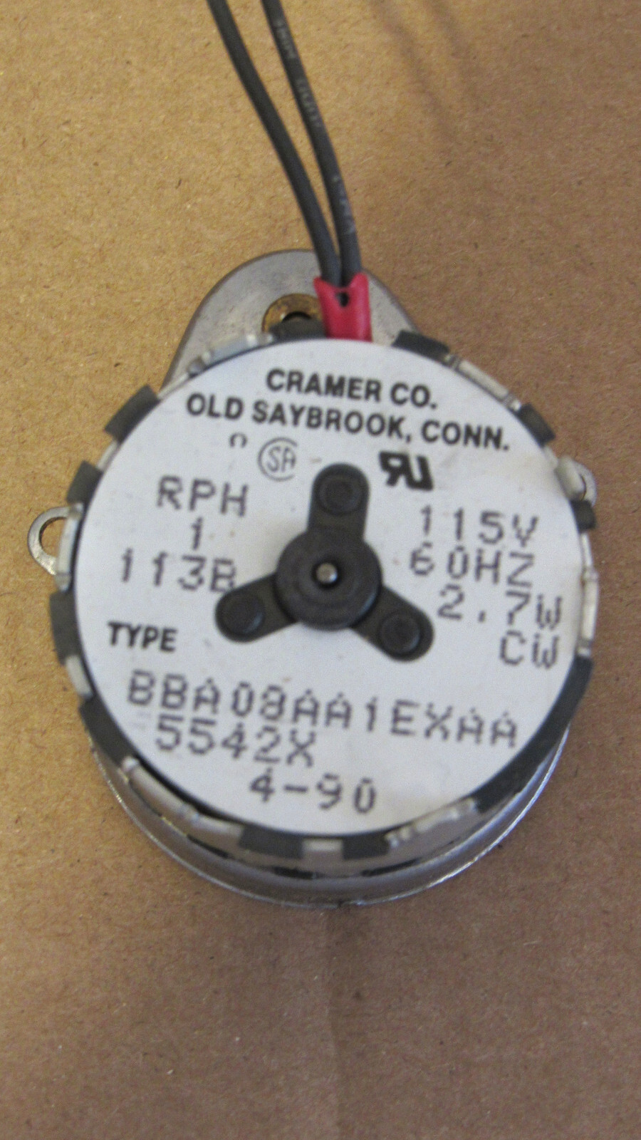 New Cramer 1 RPH ~113B~ Synchronous Motor 115V AC 60HZ 2.7W CW NOS Clock~Timer