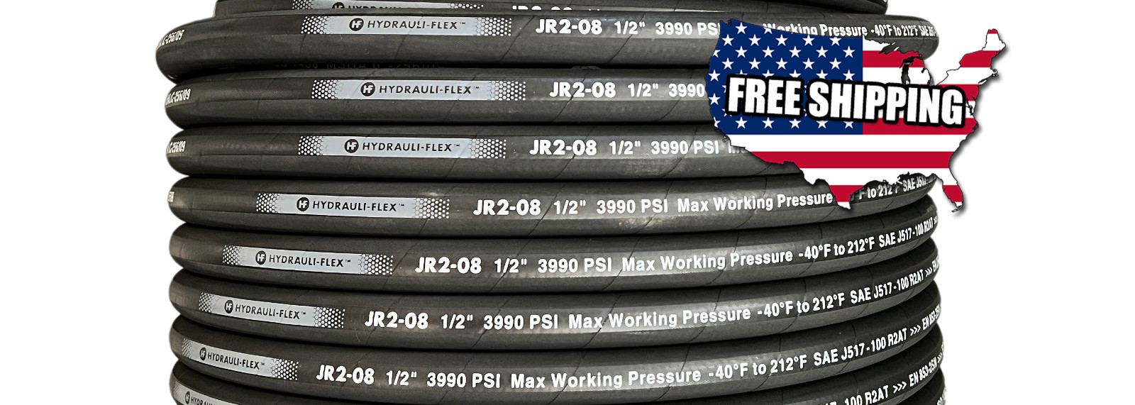 ** NEW 100ft R2-08 1/2″ SAE 100R2AT SN 2 WIRE HYDRAULIC HOSE FREE SHIPPING**