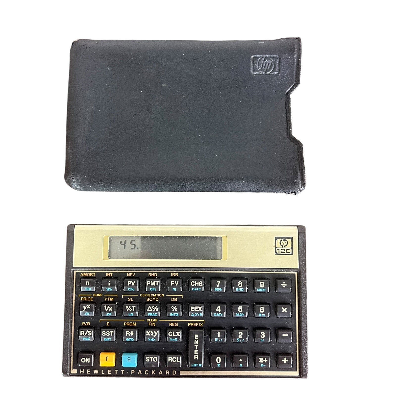 VINTAGE Hewlett Packard HP 12C Financial Calculator With Case **TESTED**