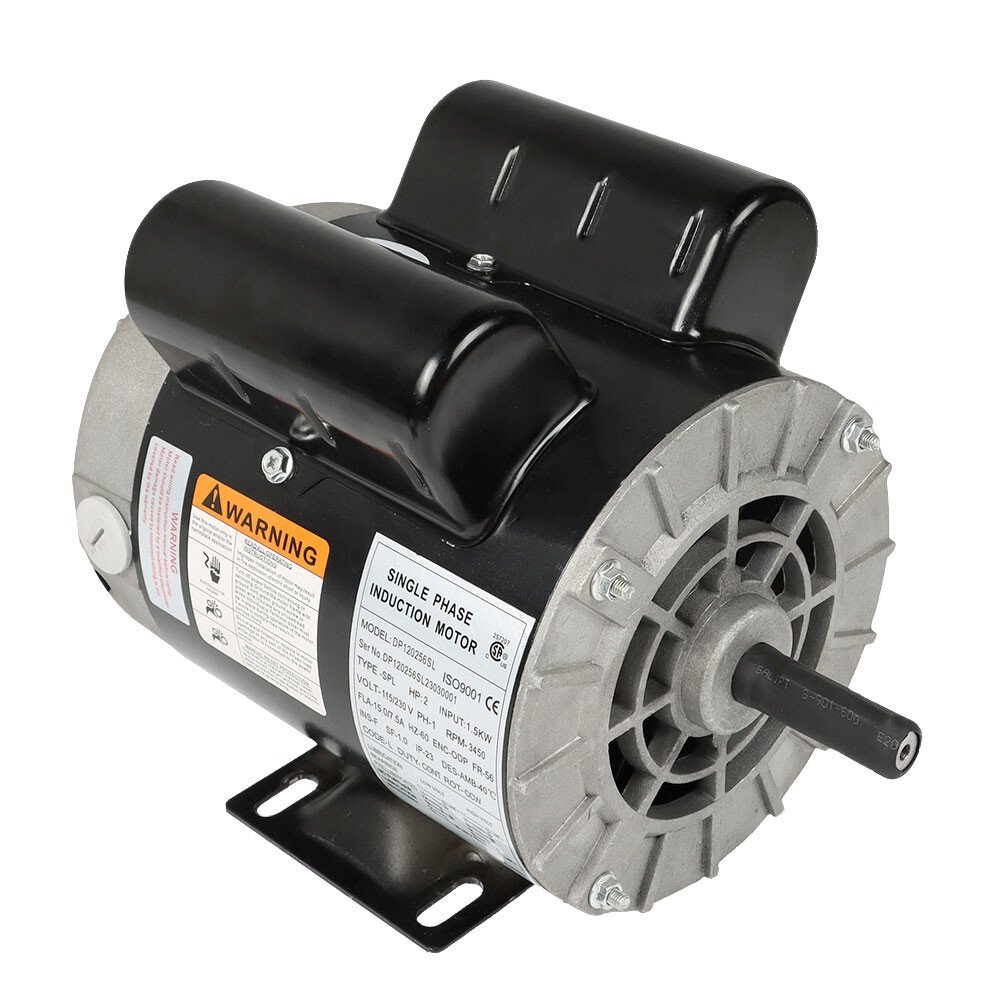 3450 RPM 2 HP SPL Compressor Duty Electric Motor 5/8″ Shaft 115/230 Volt 56Frame