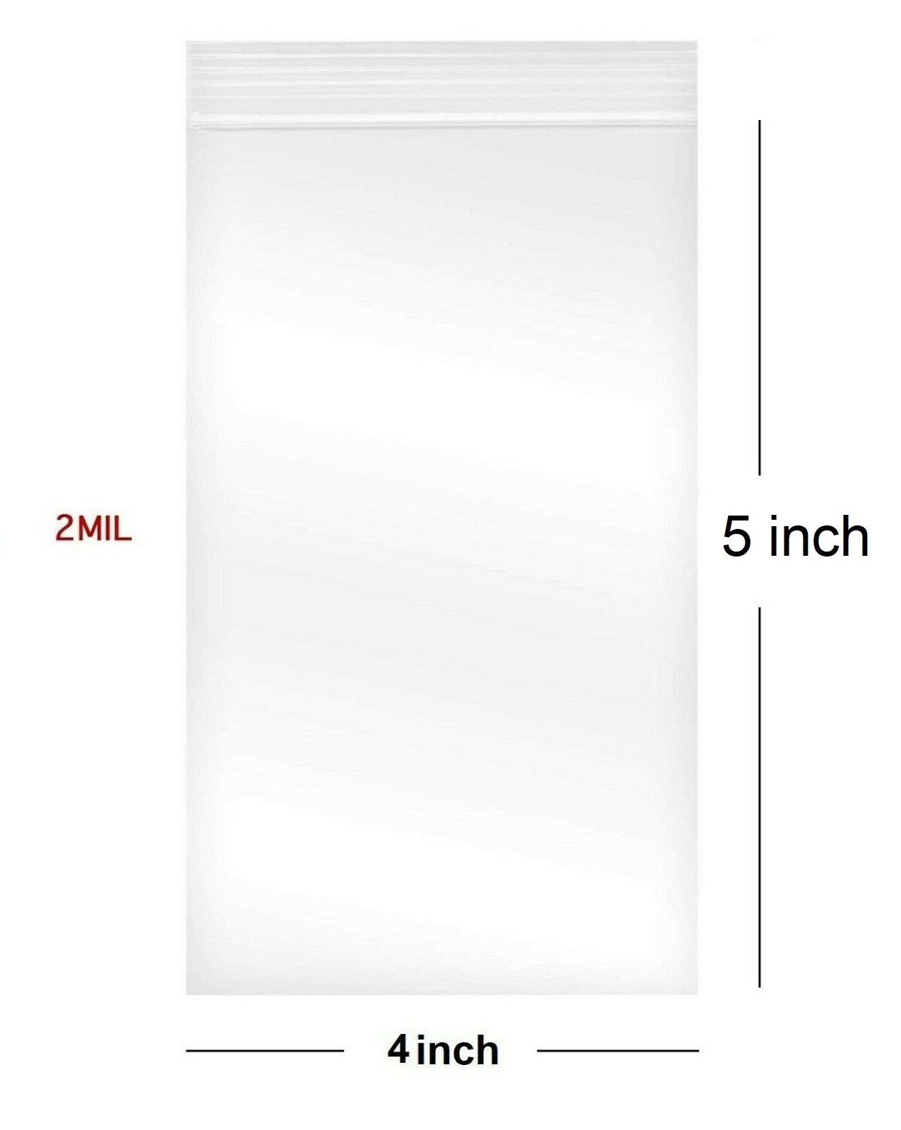 Clear Reclosable Plastic 2-Mil Ziplock Bags Poly Jewelry Zipper Baggies(4″x5″)
