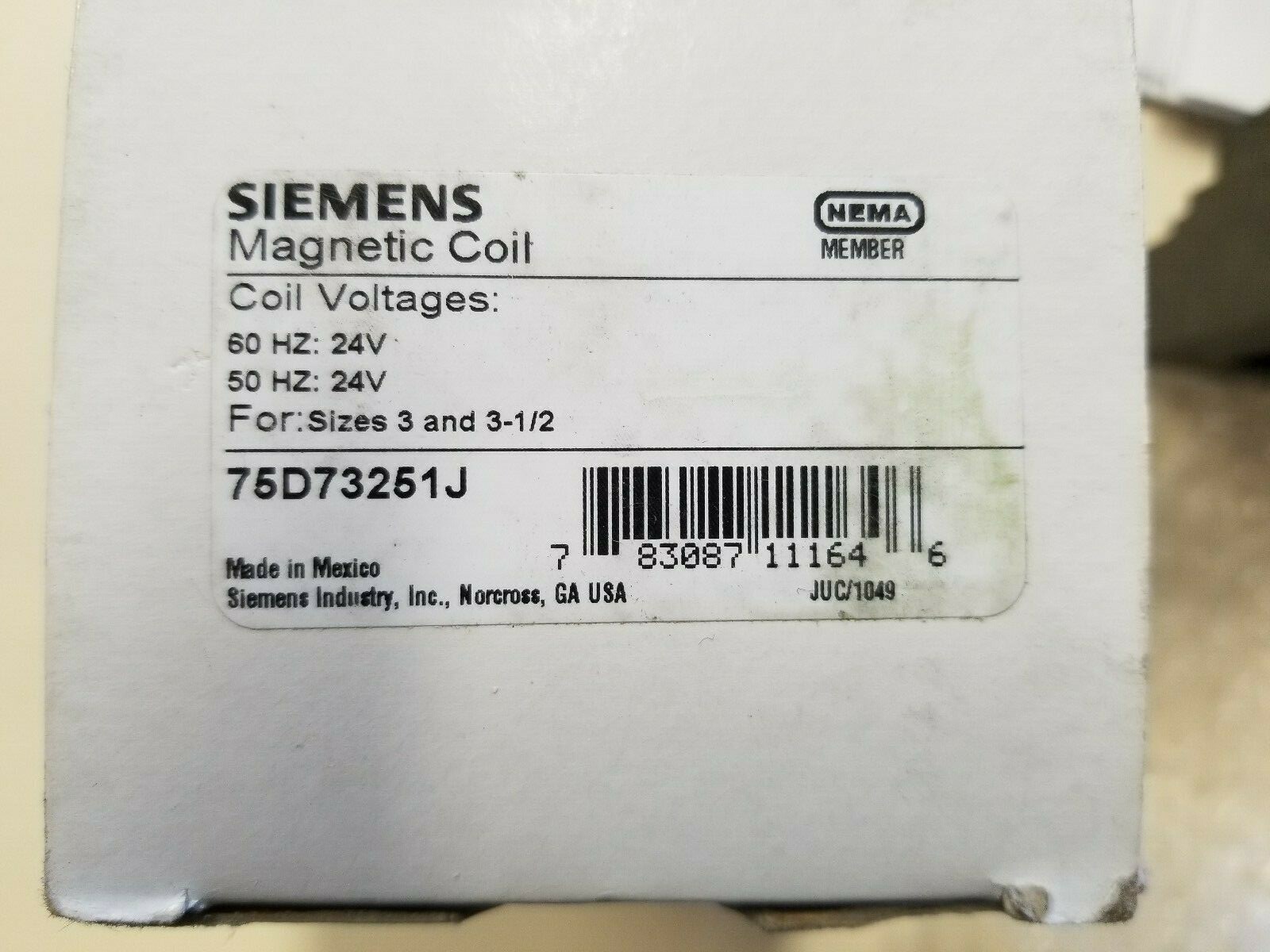 NEW FURNAS SIEMENS 75D73251J 24V COIL DEFINITE PURPOSE CONTACTOR 6DRR3 (42H)
