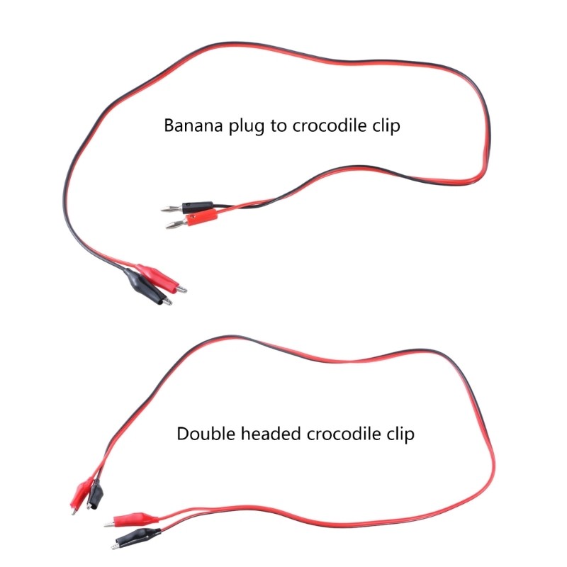 1M Power Test Cable Double Ended Clip Set Electric Test Leads Crocodiles Test