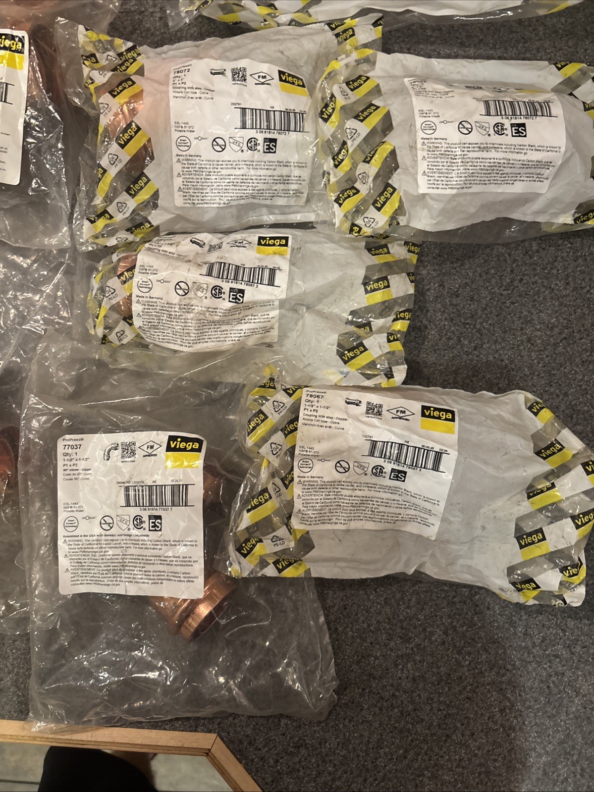 viega Propress Fittings. 3inch , 2.5 Inch , 2 Inch , 1.5inch All New .3×2.5 Redu
