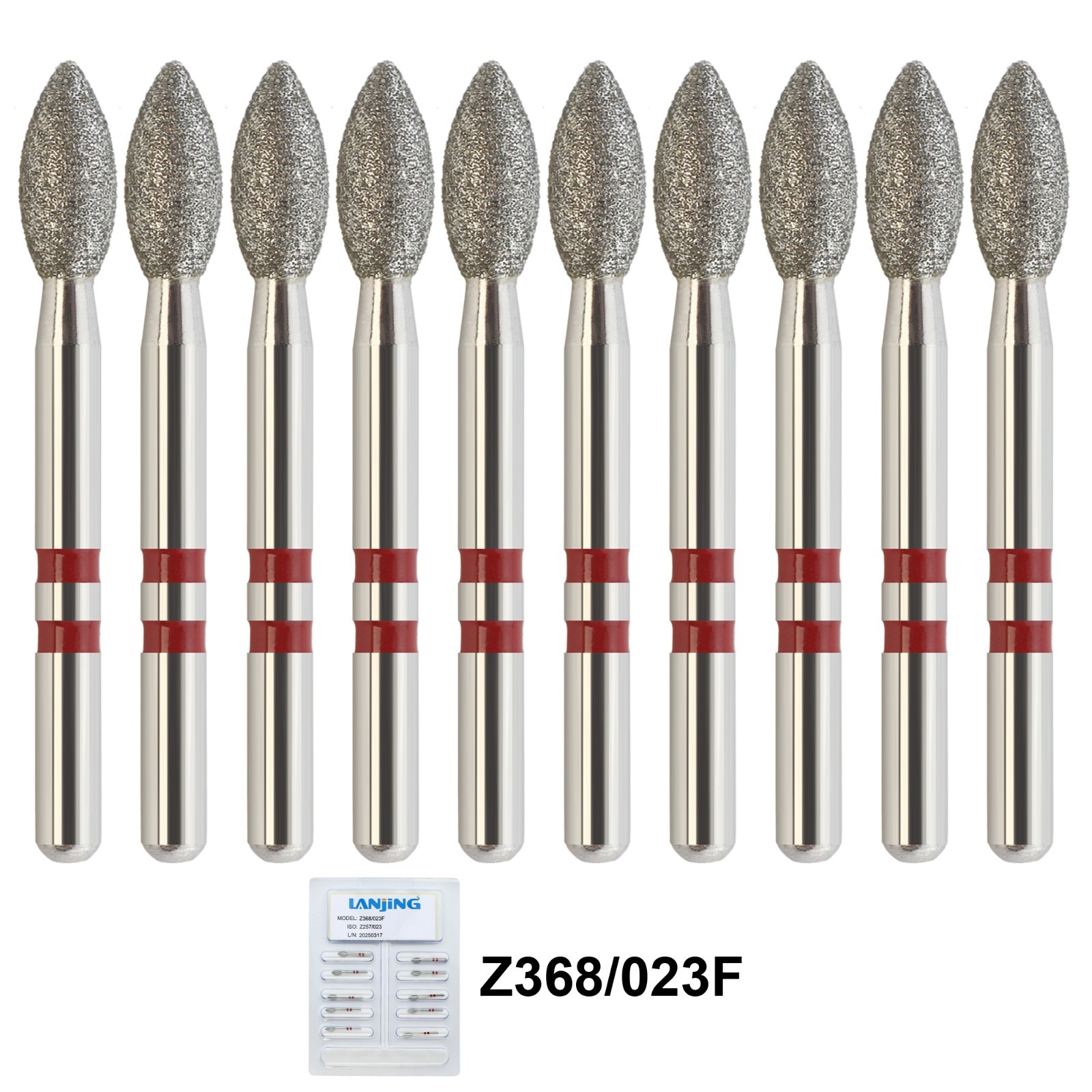Zirconia Adjustment Diamond Burs Z368/023F Football Fine Grit FG High Speed
