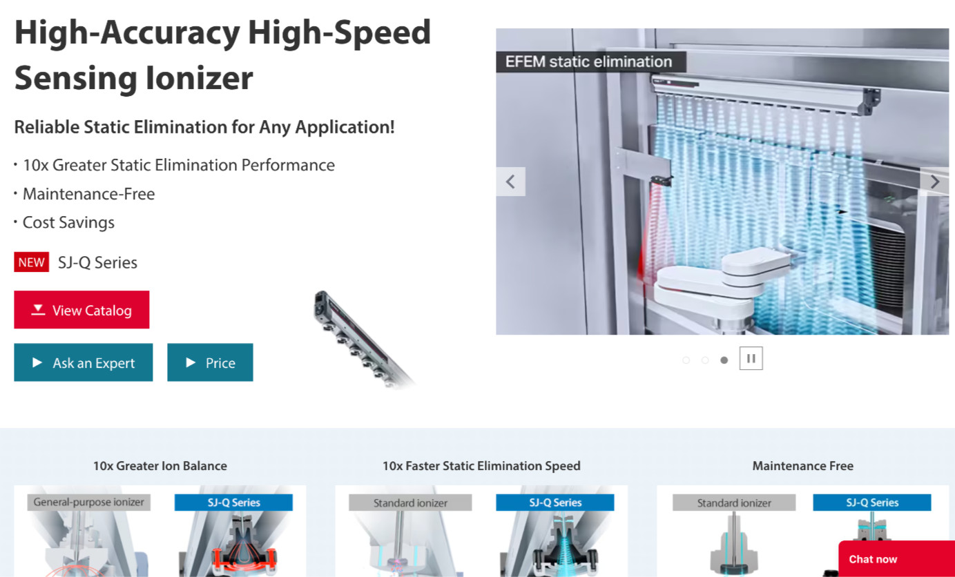Keyence SJ-E036H Electrostatic Eliminator Ion Bar High-Speed Sensing Ionizer