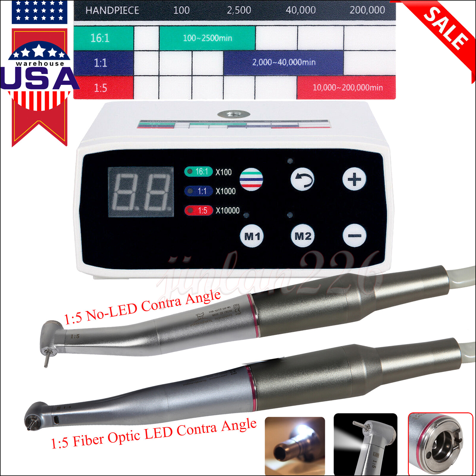NSK Dental Electric LED Brushless Micro Motor/1:5 1:1 Increasing Handpiece