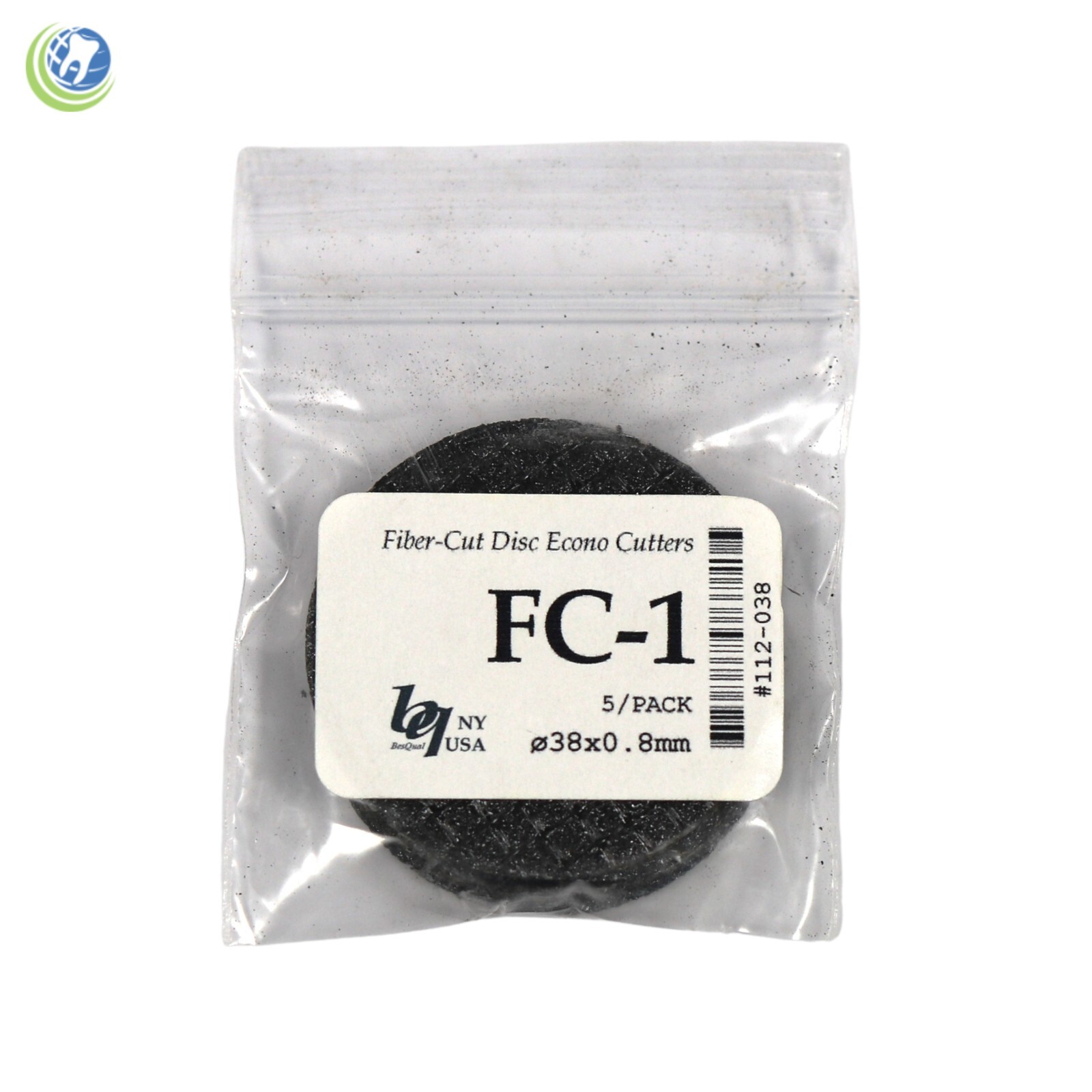 Dental Lab Meta BesQual Econo Cutters Fiber-Cut Discs Shatterproof 38×0.8×1.6mm