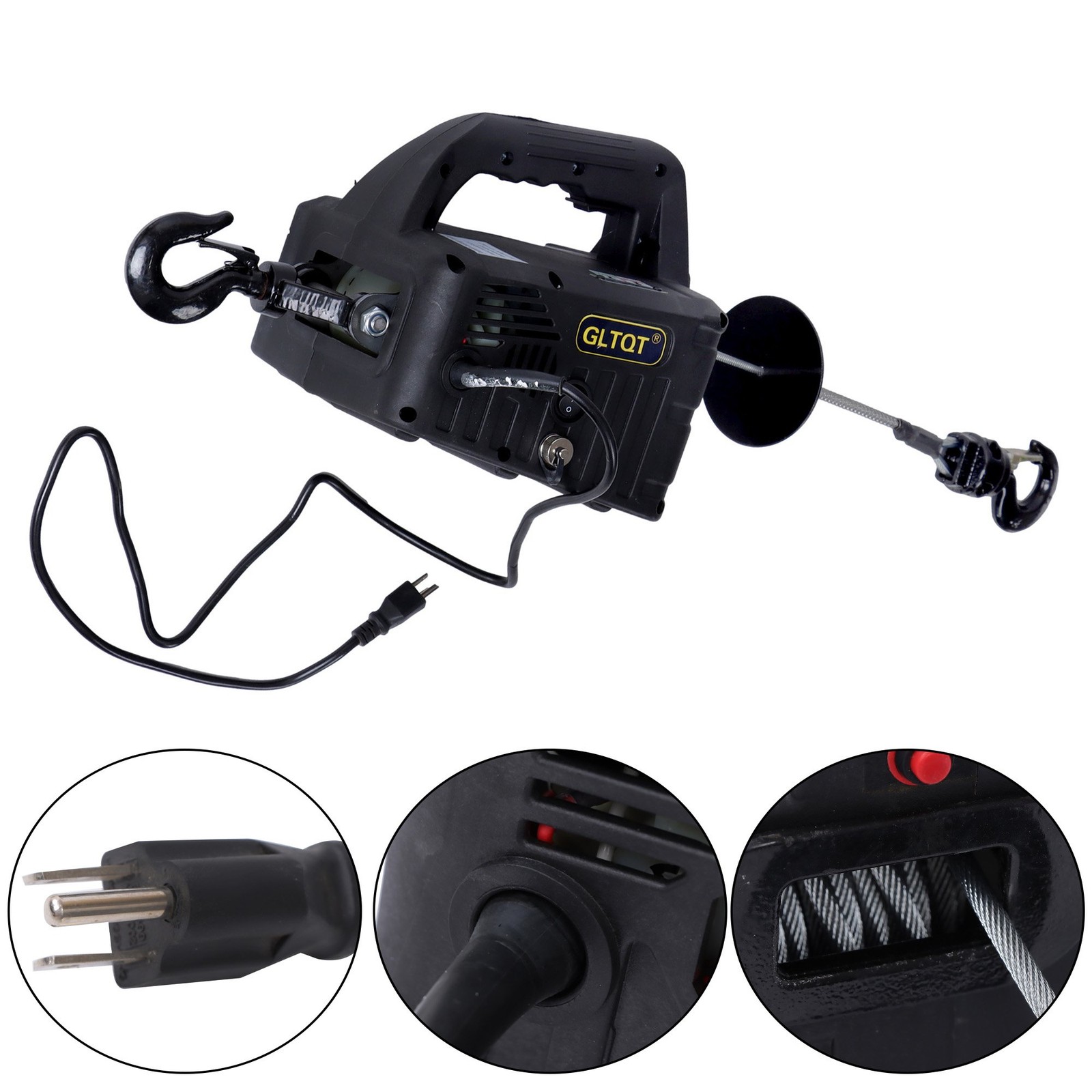 2-in-1 Electric Hoist Winch, 1100 lbs Lift Capacity, 1500W Portable Power Winch
