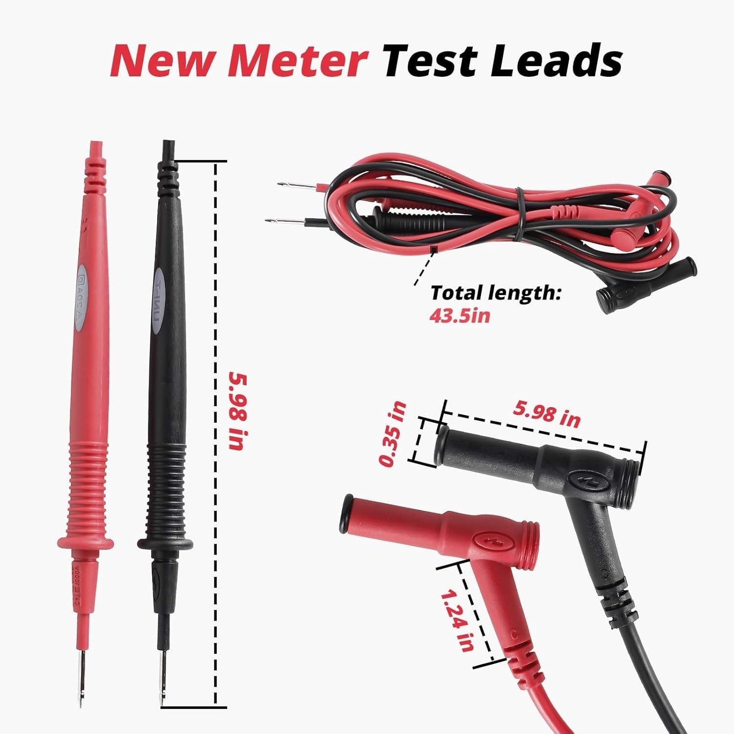 New Meter Leads Cat III 1000V 20A Replacement for Fluke Ideal Simpson