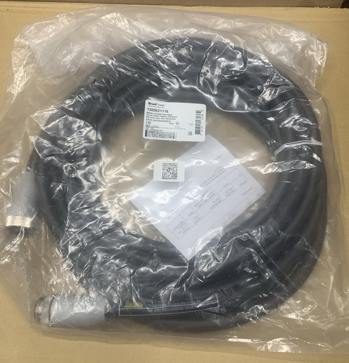 BRAD POWER 334T30K26M080A3 DOUBLE ENDED CORDSET 1300621116 **NEW**
