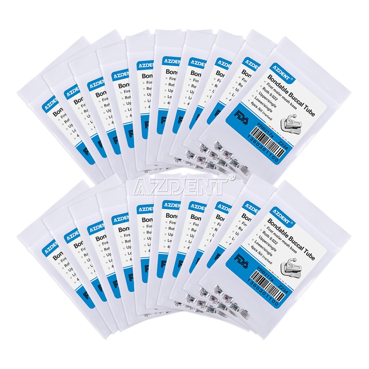 50X AZDENT Dental Buccal Tubes Laser Mark 1st Molar Roth.022 Bondable Non-con