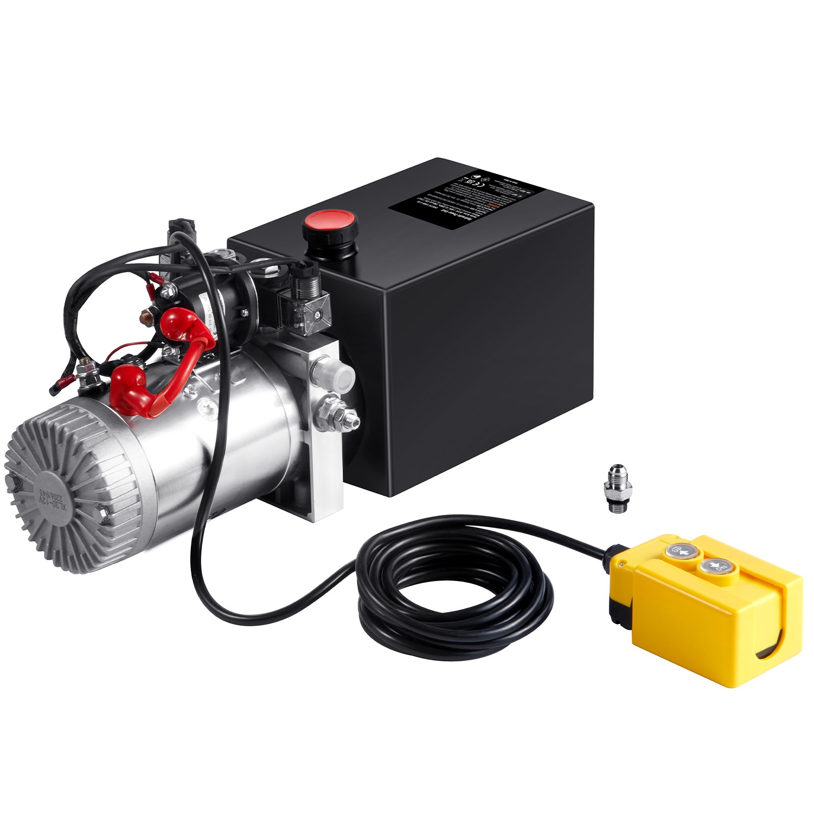 VEVOR Hydraulic Pump 6 Quart Double Acting Dump Trailer Pump Power Unit DC 12V