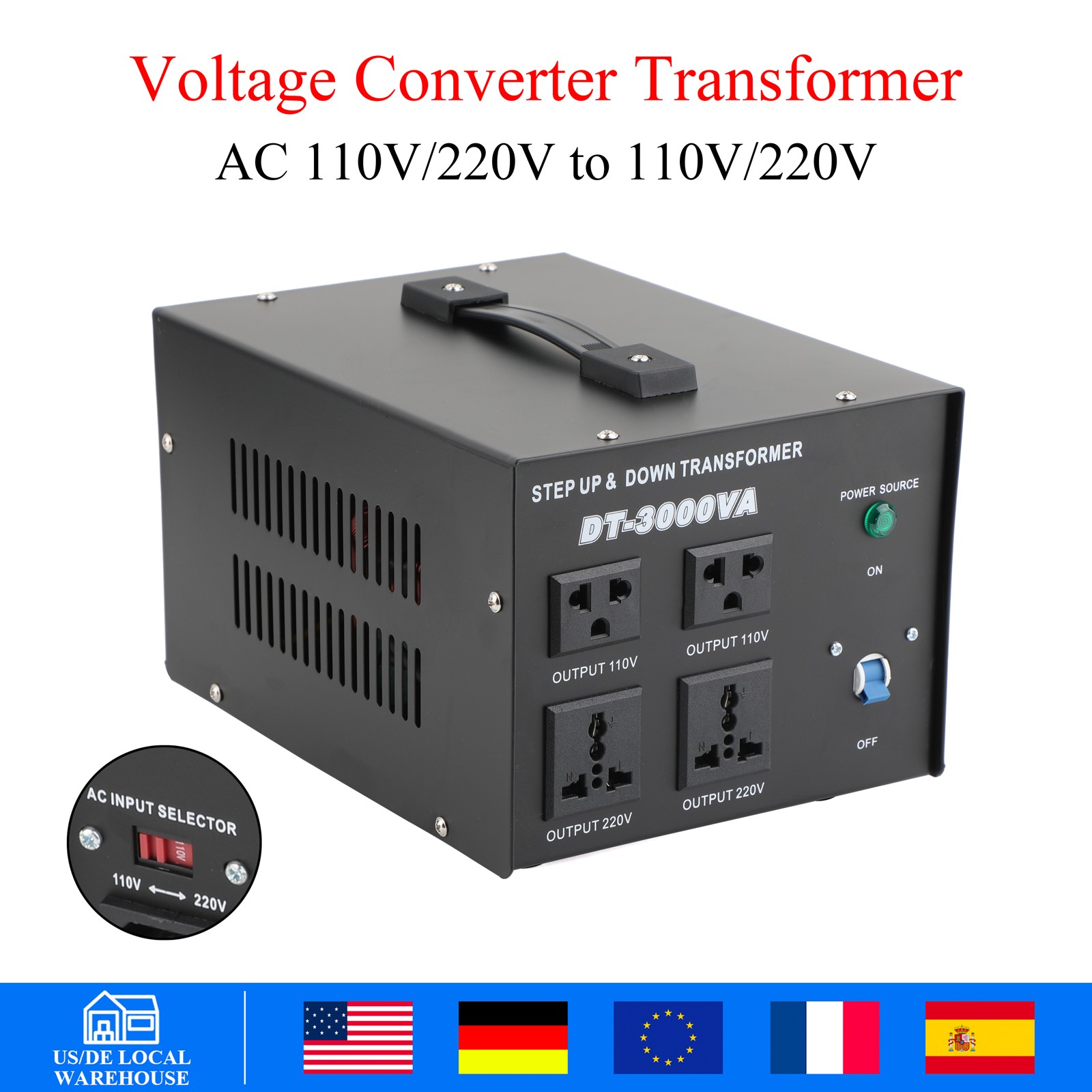 New Design Voltage Transformer Converter Step Up Step Down 500W AC 110V to 220V