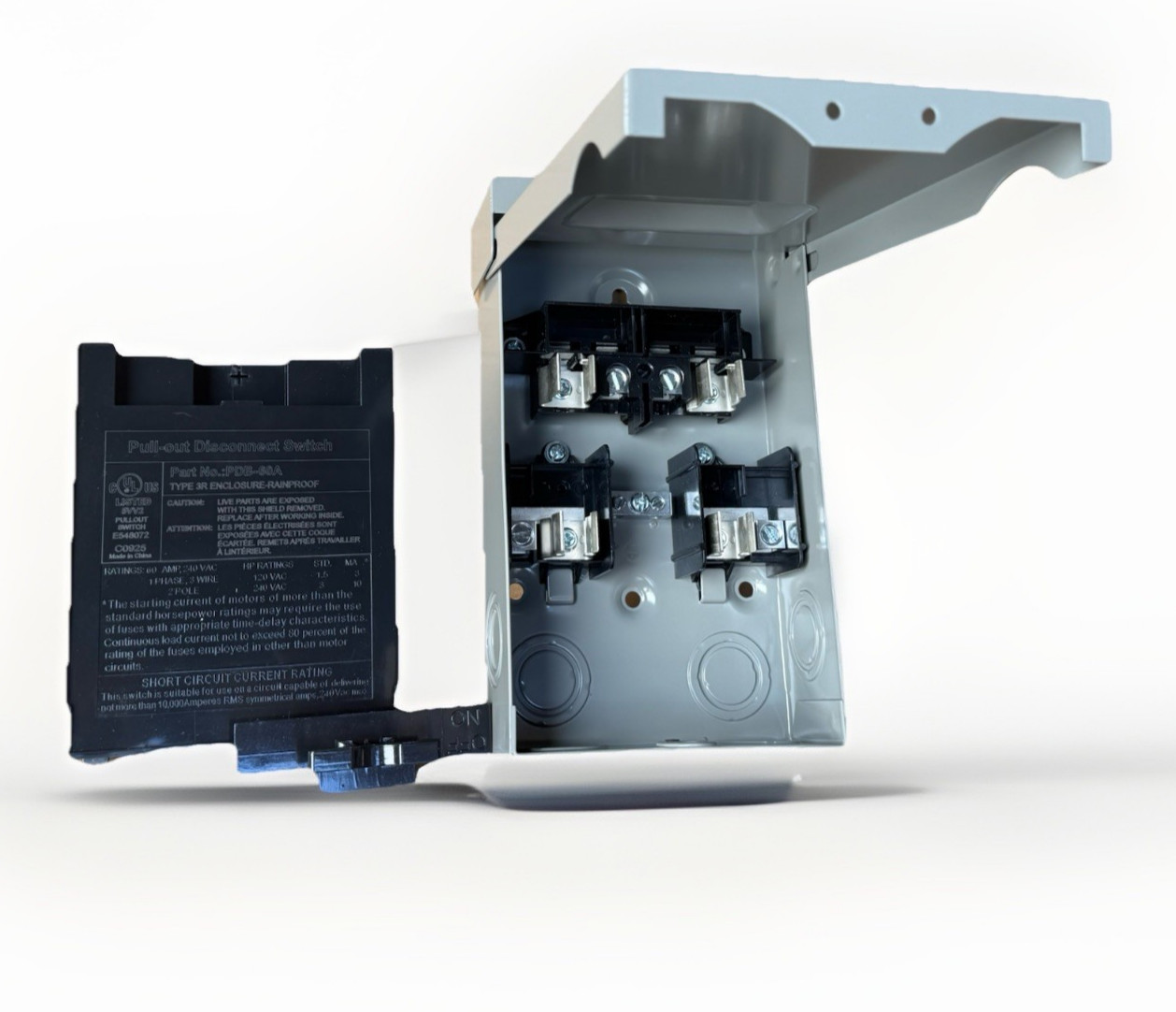 UL 60Amp Wall mount AC Pull Out Disconnect Switch 120/240VAC 2 Pole 3R Enclosure