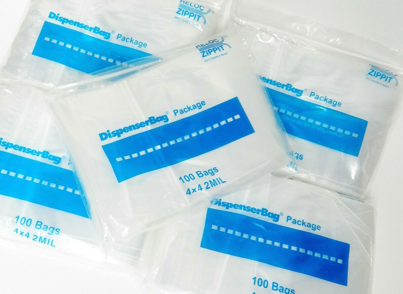 4000 Reloc Zippit Bags 4×4 2mil Clear Reclosable Zip Slide Bag 4″ Square 4,000