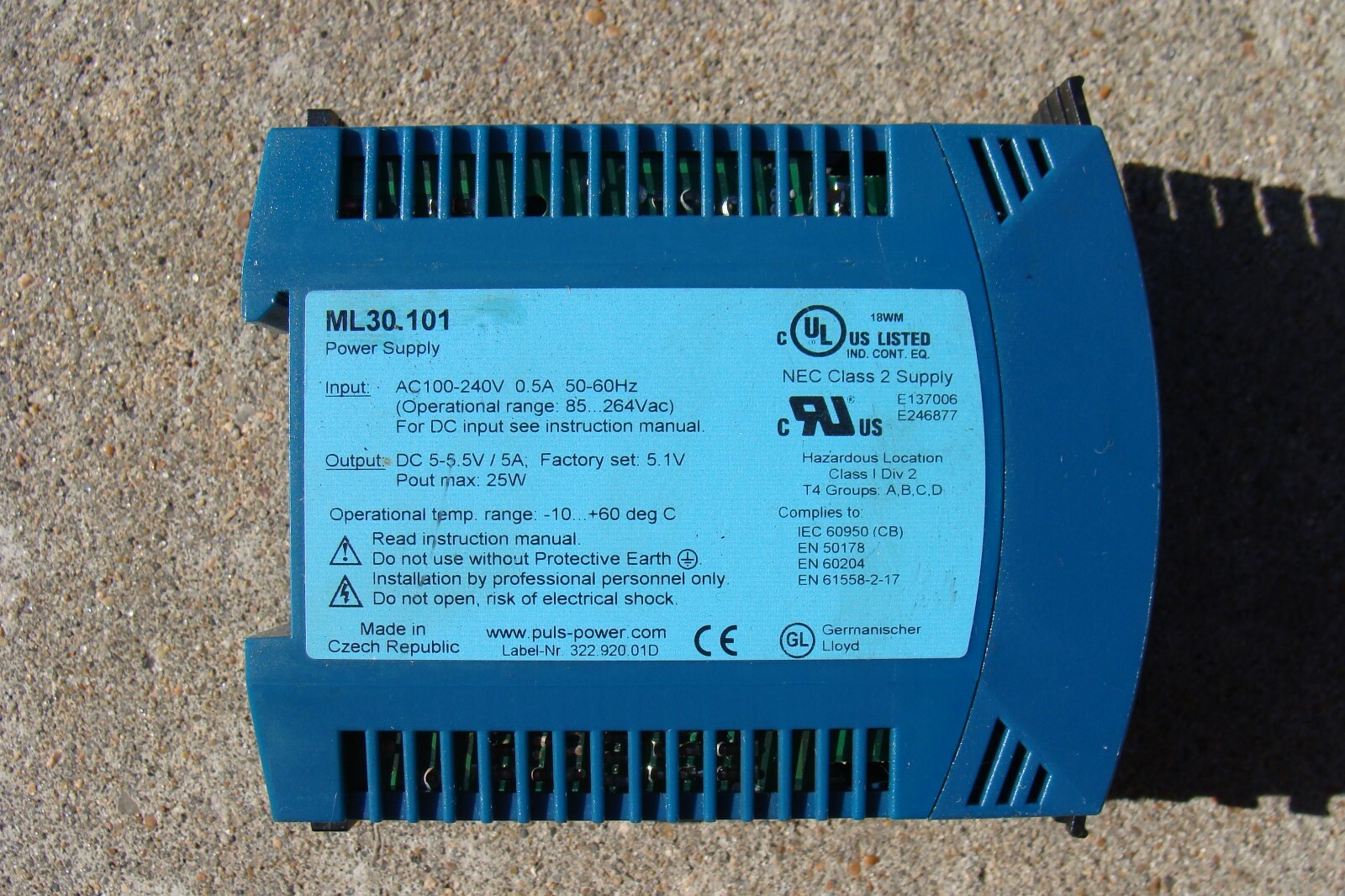 PULS ML30.101 MiniLine Power Supply 5VDC / 25W CNC Machine
