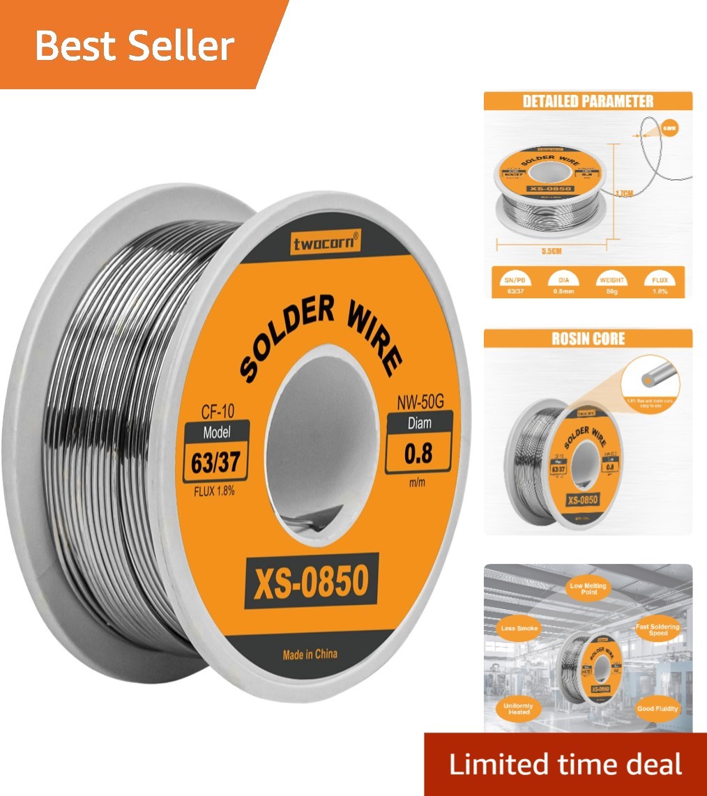 Reliable 0.8mm Tin-Lead Solder Wire 50g – Perfect for Fast Electronics Repair