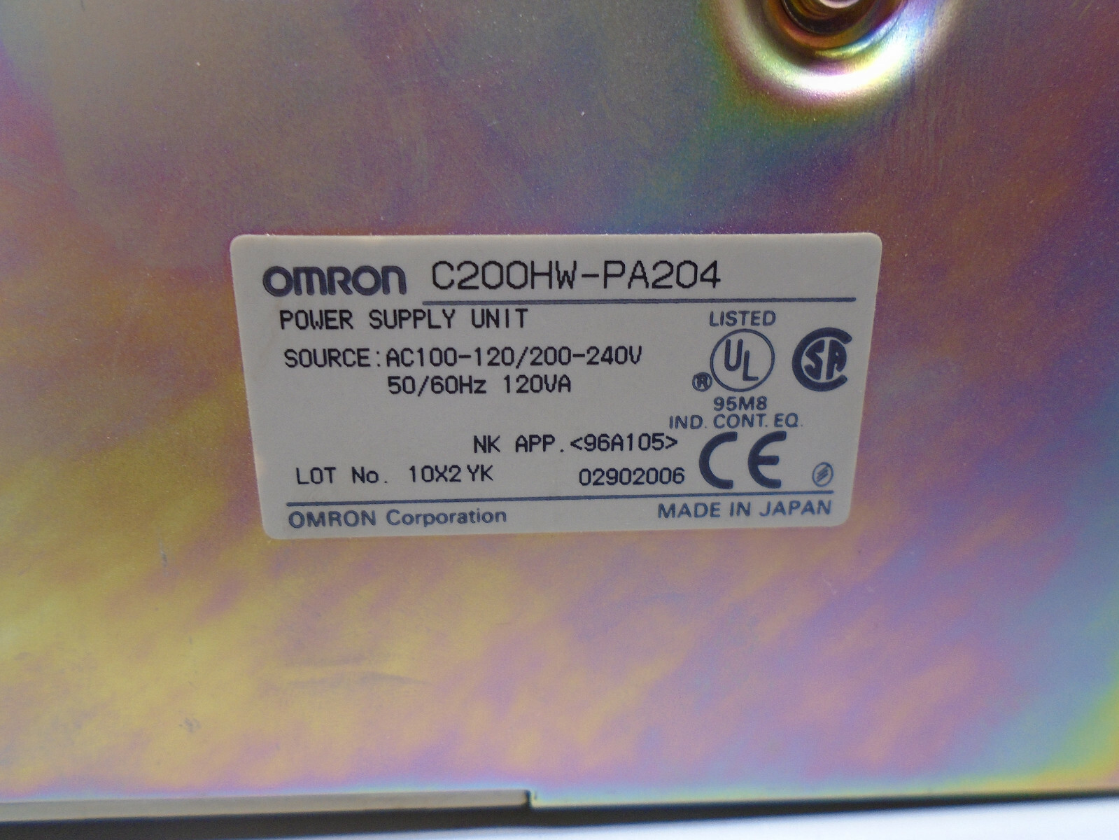 C200HW-PA204 Omron Power Supply Unit W33