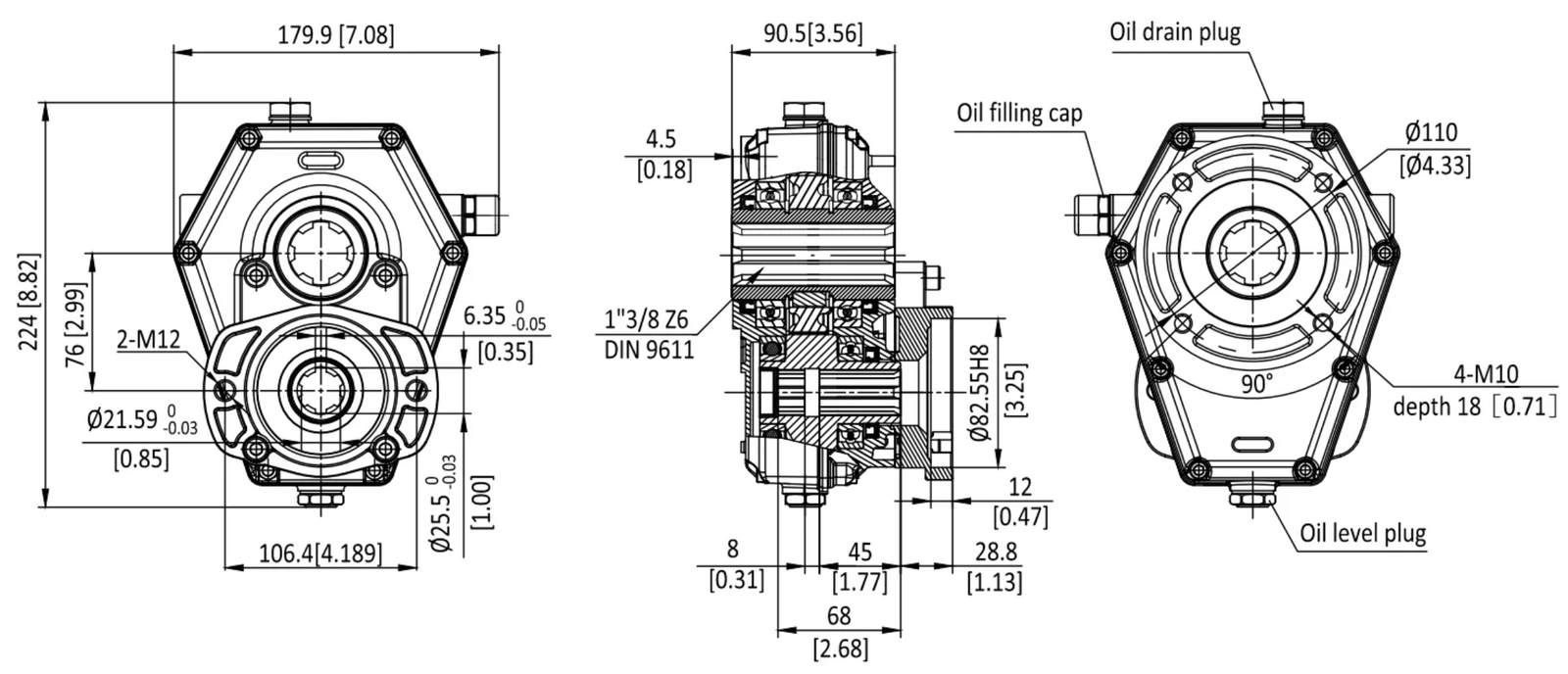 High Quality KR60028 Reduction Gearbox with Flange for Machinery Repair