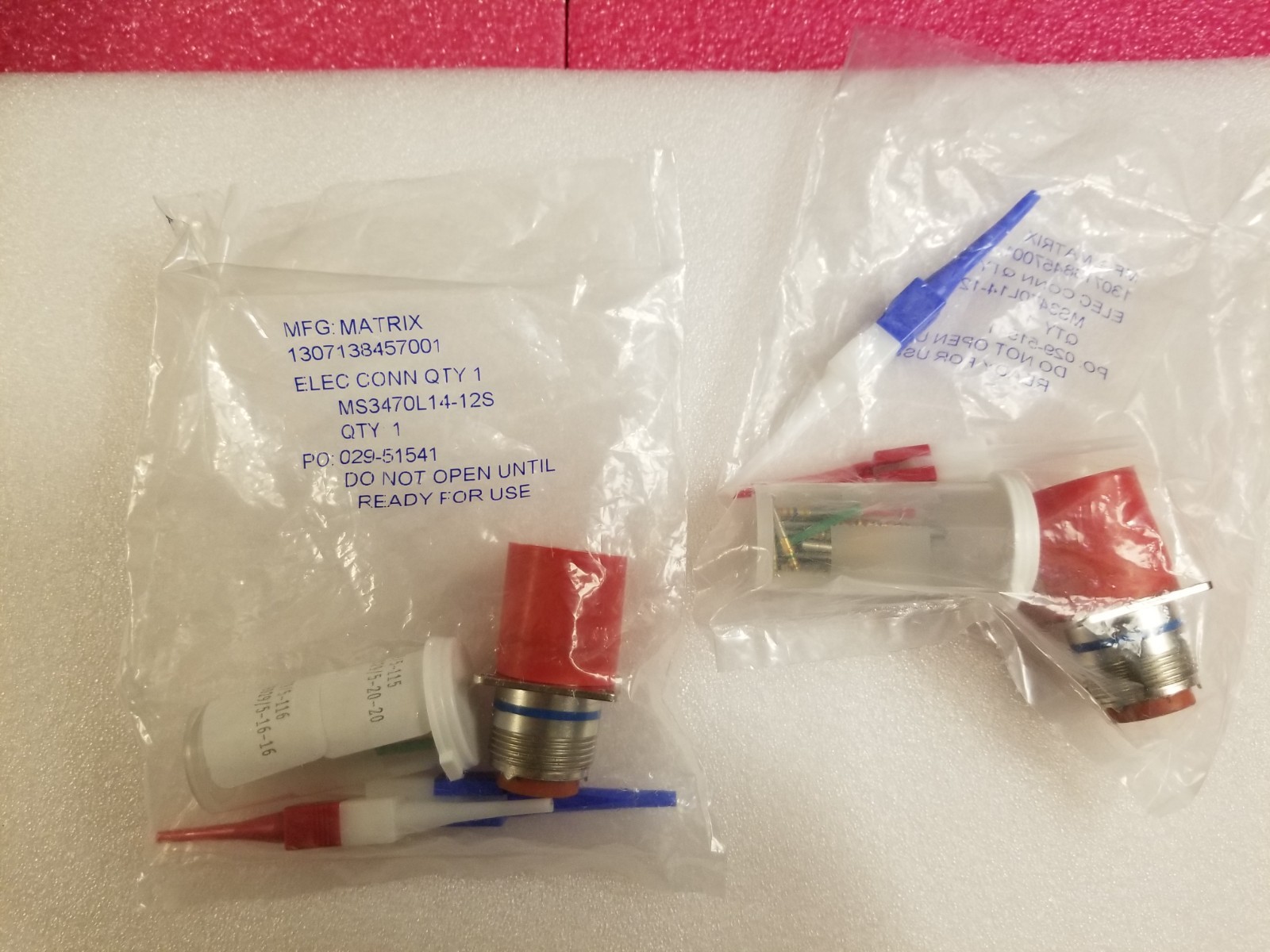Qty-2 MATRIX MS3470L14-12S MIL SPEC Connector NEW NOS