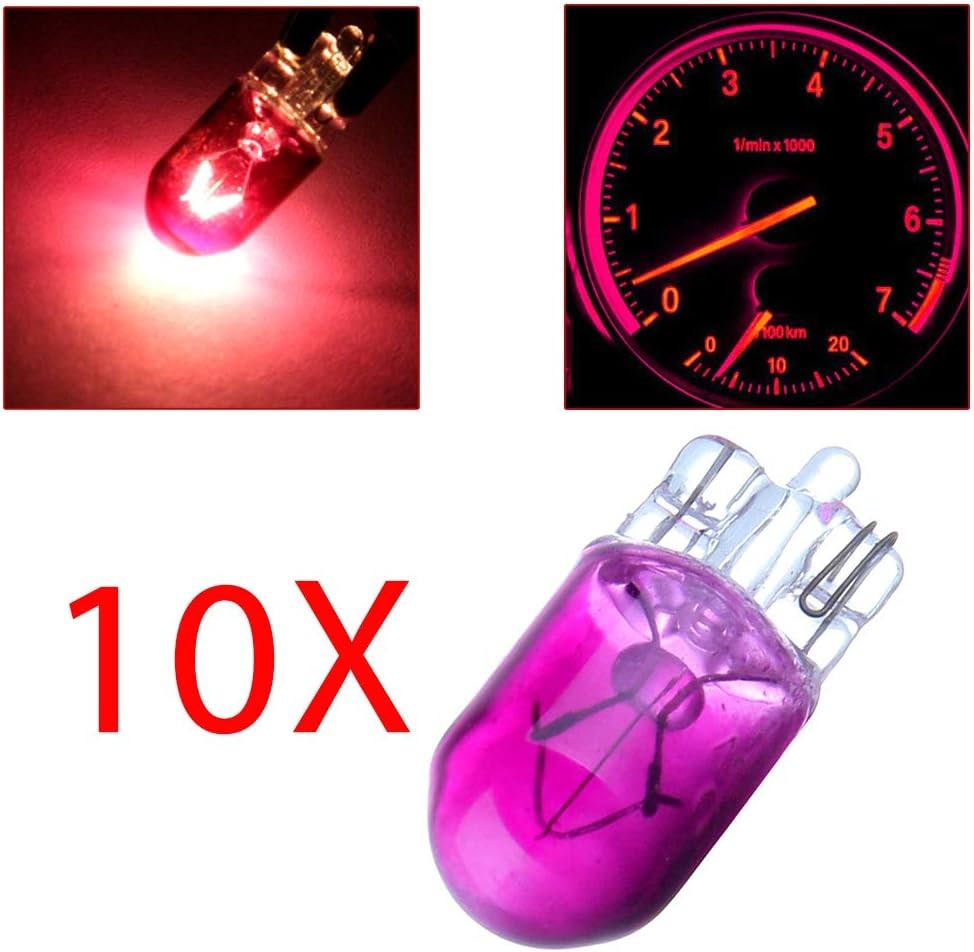 10-Pack T10 168 194 W5W Wedge Halogen Bulbs for Instrument Panel Color: purple