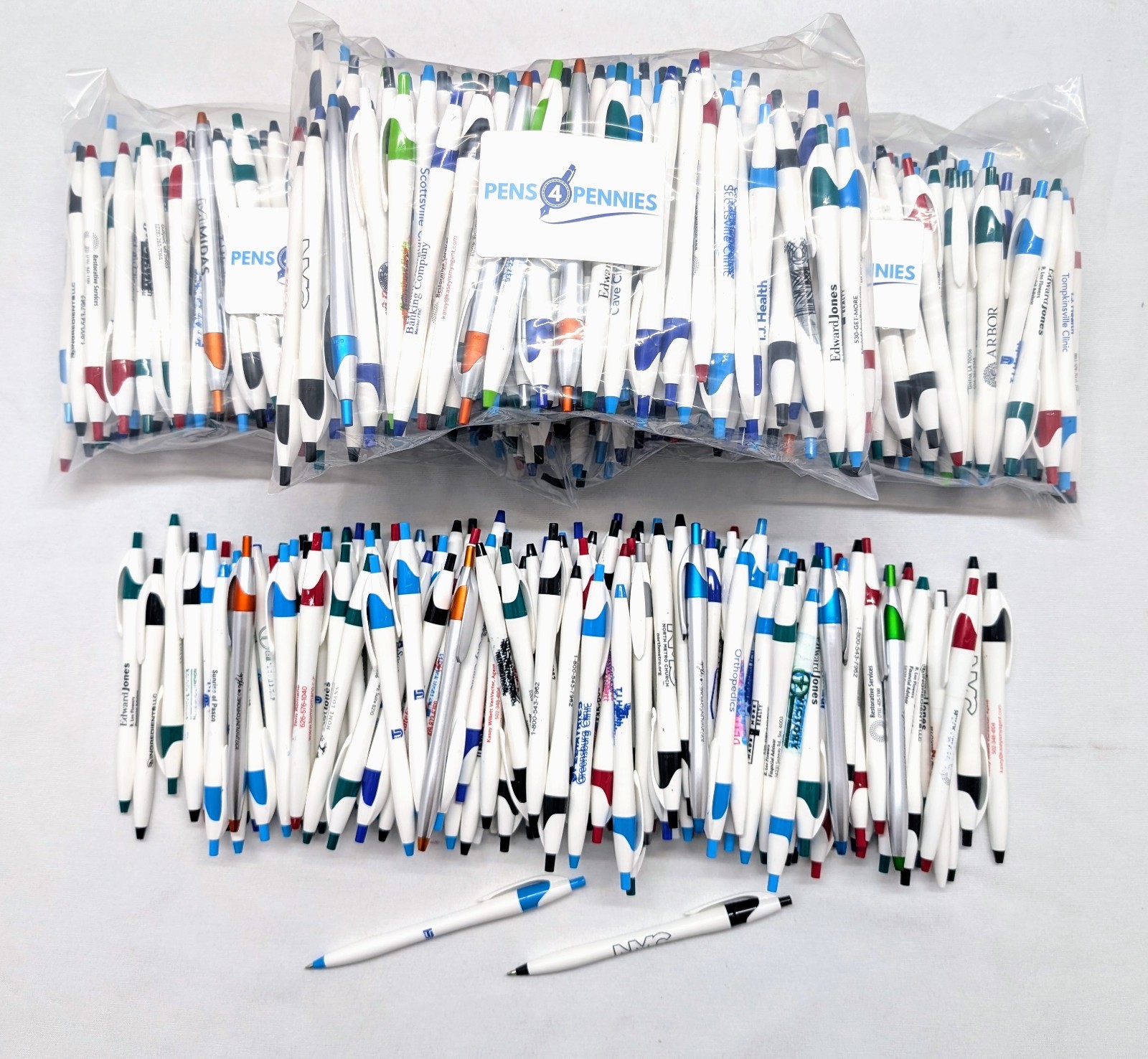 500 Bulk Misprint Pens Lot JAVALINA by HUB PEN White & Multicolor Mixed Case