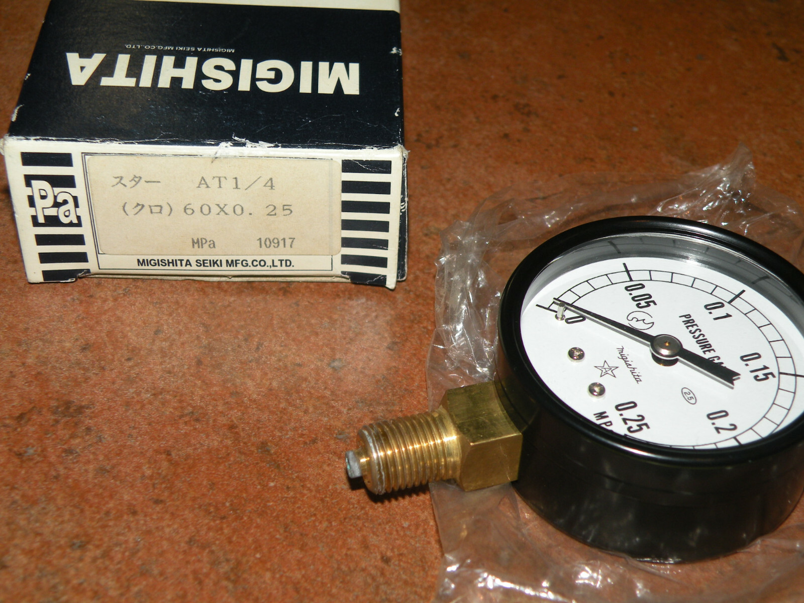 (1) Migishita Seiki Pressure Gauge AT 1/4 60 X 0.25 MPa 28538